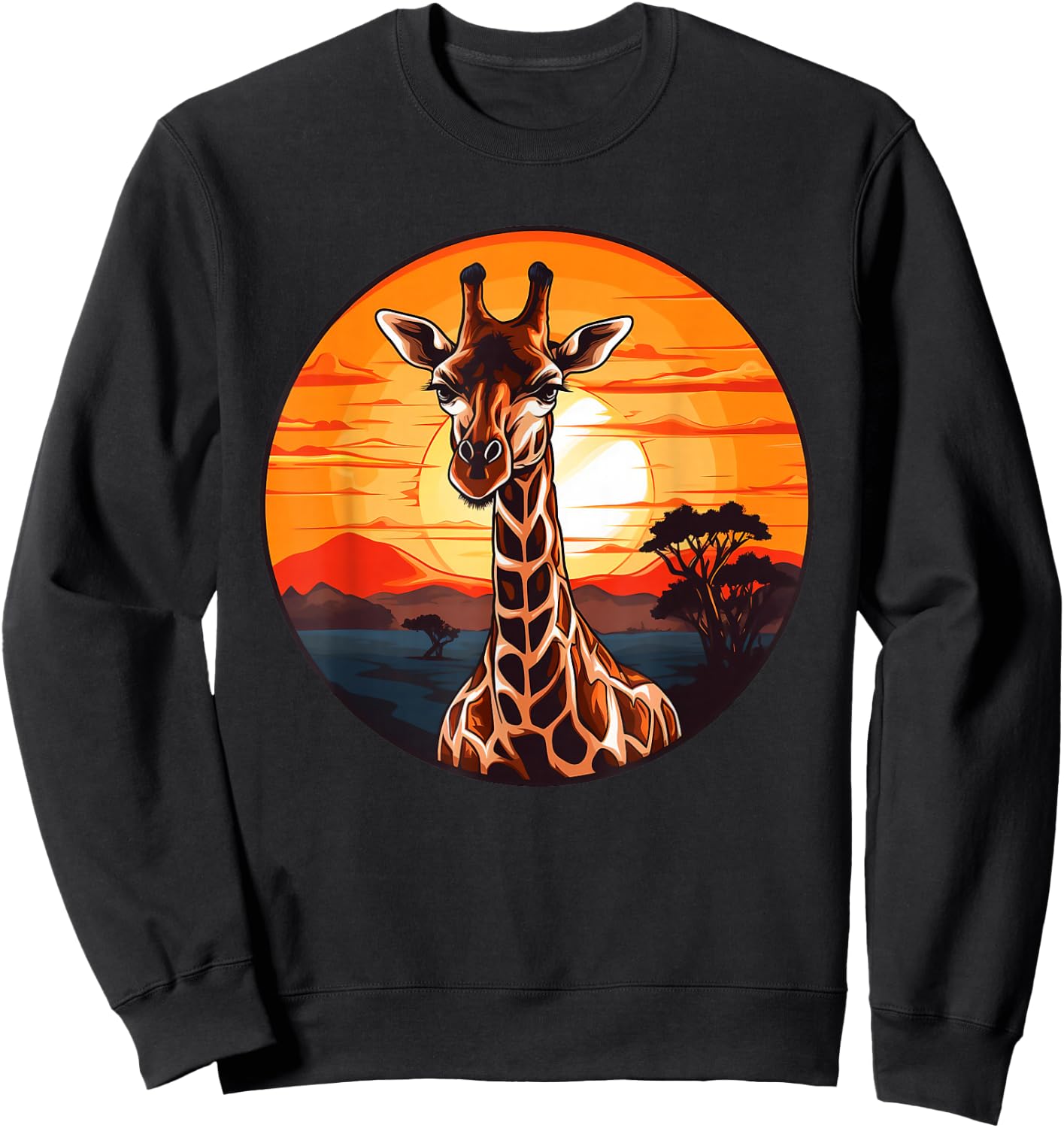 Colorful Giraffe I Kids Giraffe Sweatshirt - Sweatshirt | Black