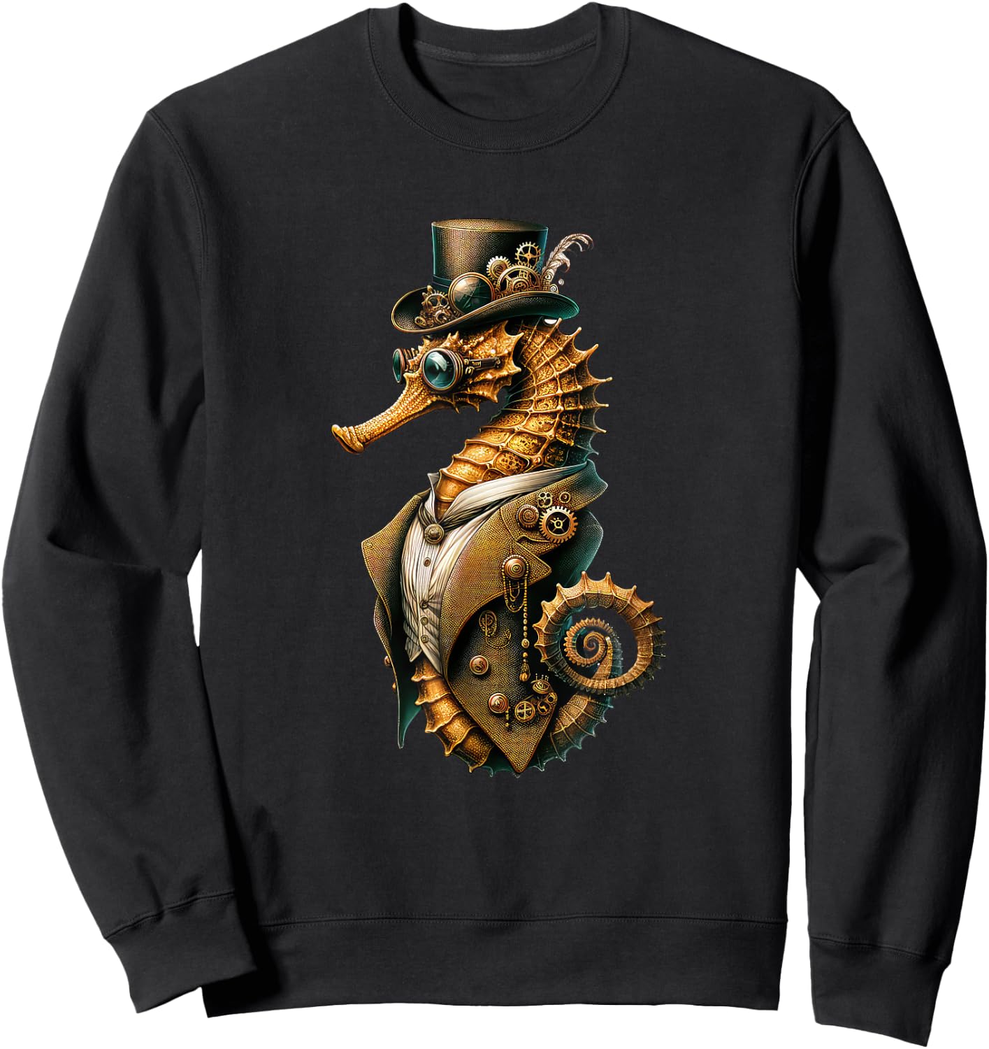 Steampunk Seahorse Women Men Kids Steampunk Seahorse Sweatshirt - Sweatshirt | Black
