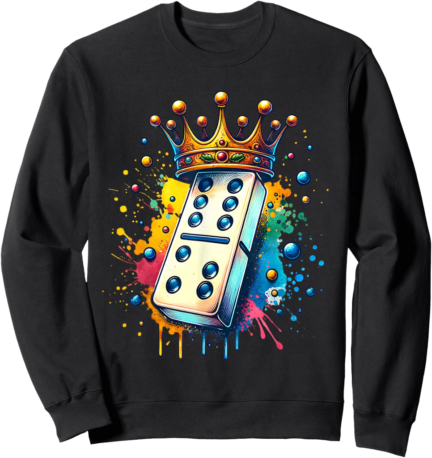 Funny Dominoes King | Board Game| Domino Lover Domino Player Sweatshirt - Sweatshirt | Black