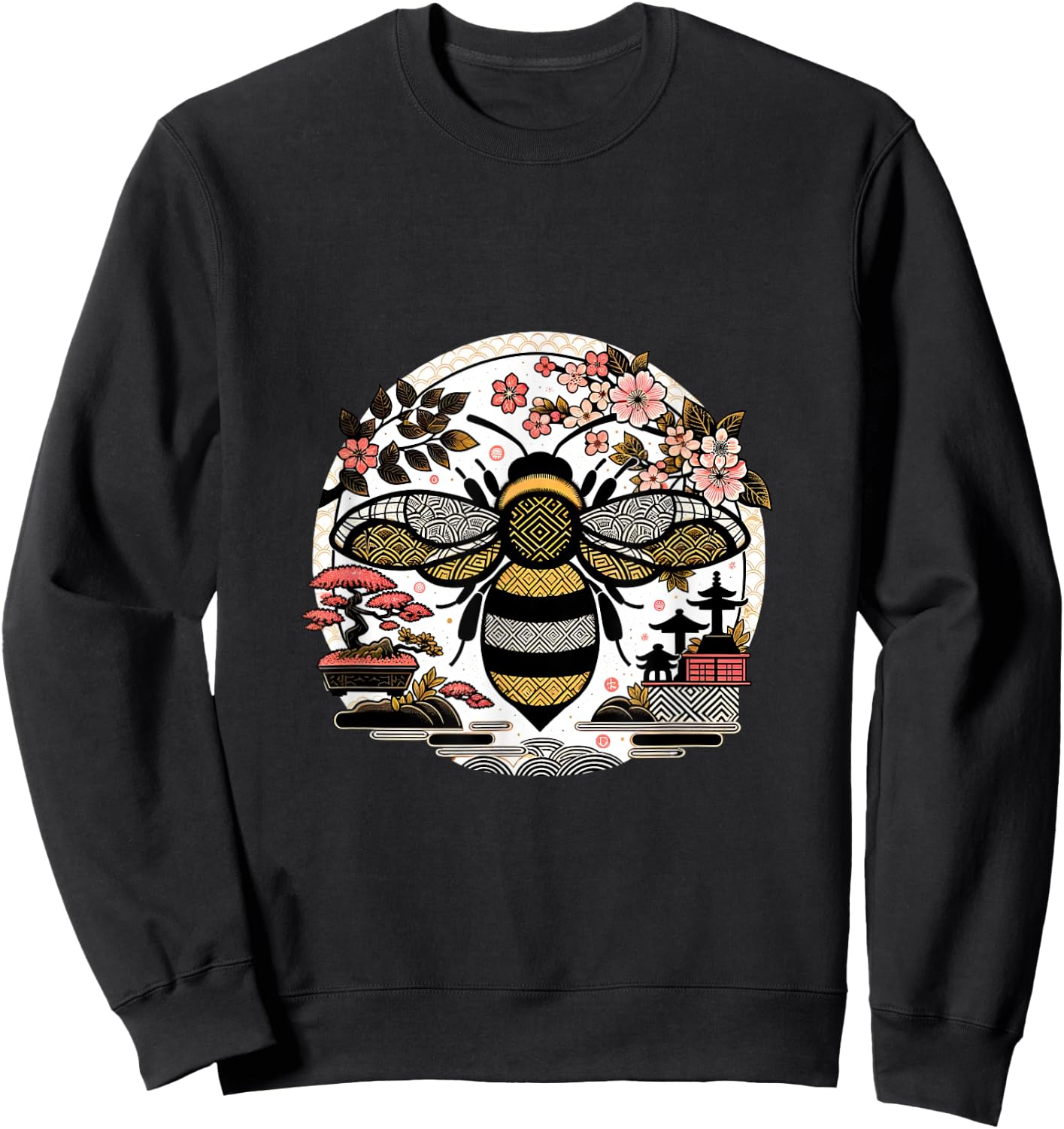 Japanese Garden BumbleBee Beekeeper Honey Bees Sweatshirt - Sweatshirt | Black