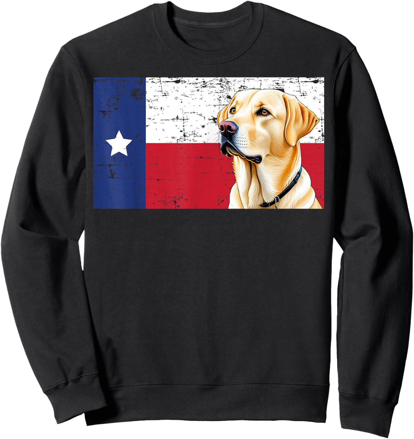 Yellow Labrador Texas Flag Dog Sweatshirt - Sweatshirt | Black