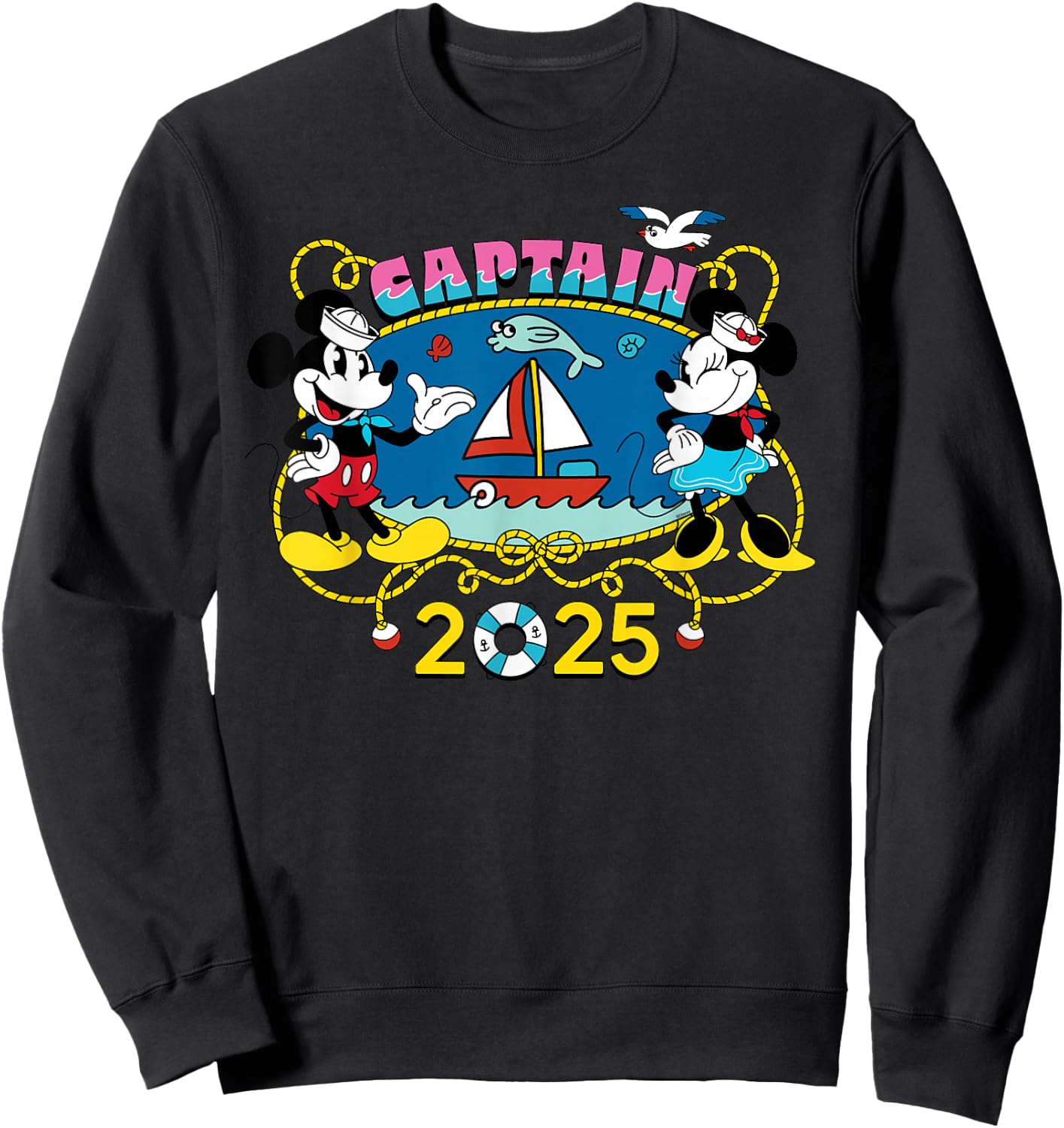 Disney Cruise 2025 Family Group Vacation Matching Captain Sweatshirt - Sweatshirt | Black
