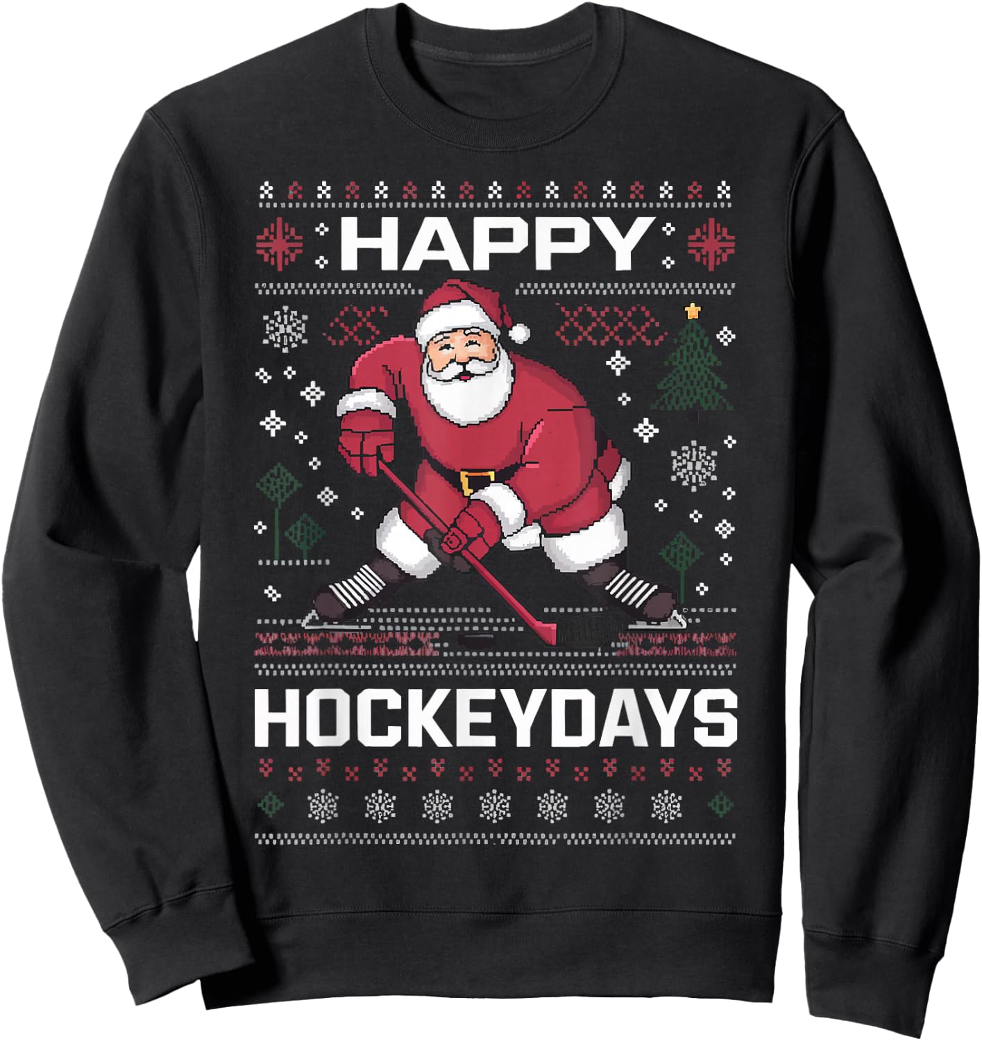Happy Hockey Days Hockey Player Sweatshirt - Sweatshirt | Black