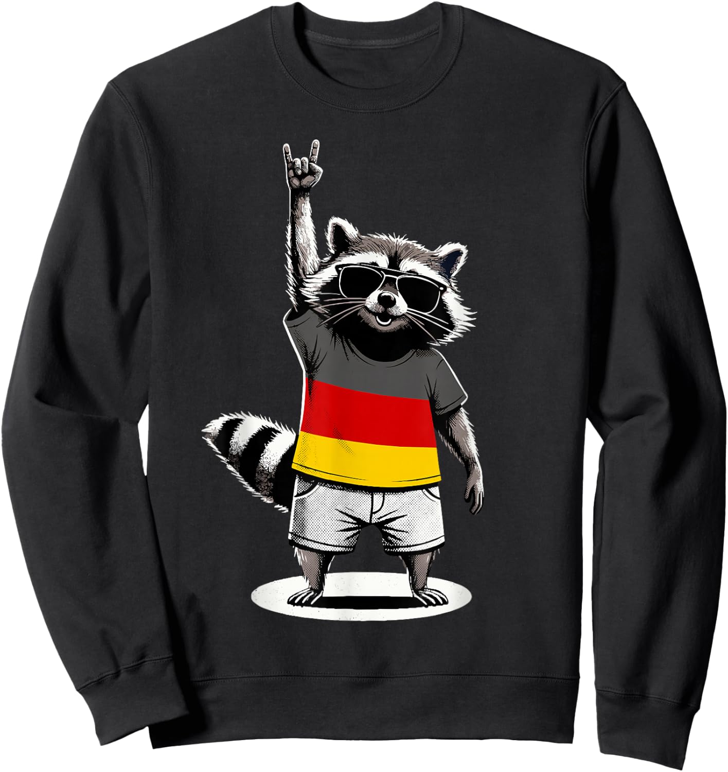 German Flag Raccoon Germany Sweatshirt - Sweatshirt | Black