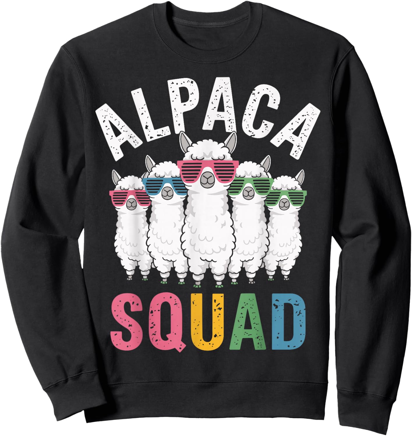 Alpaca Squad Llama Sweatshirt - Sweatshirt | Black