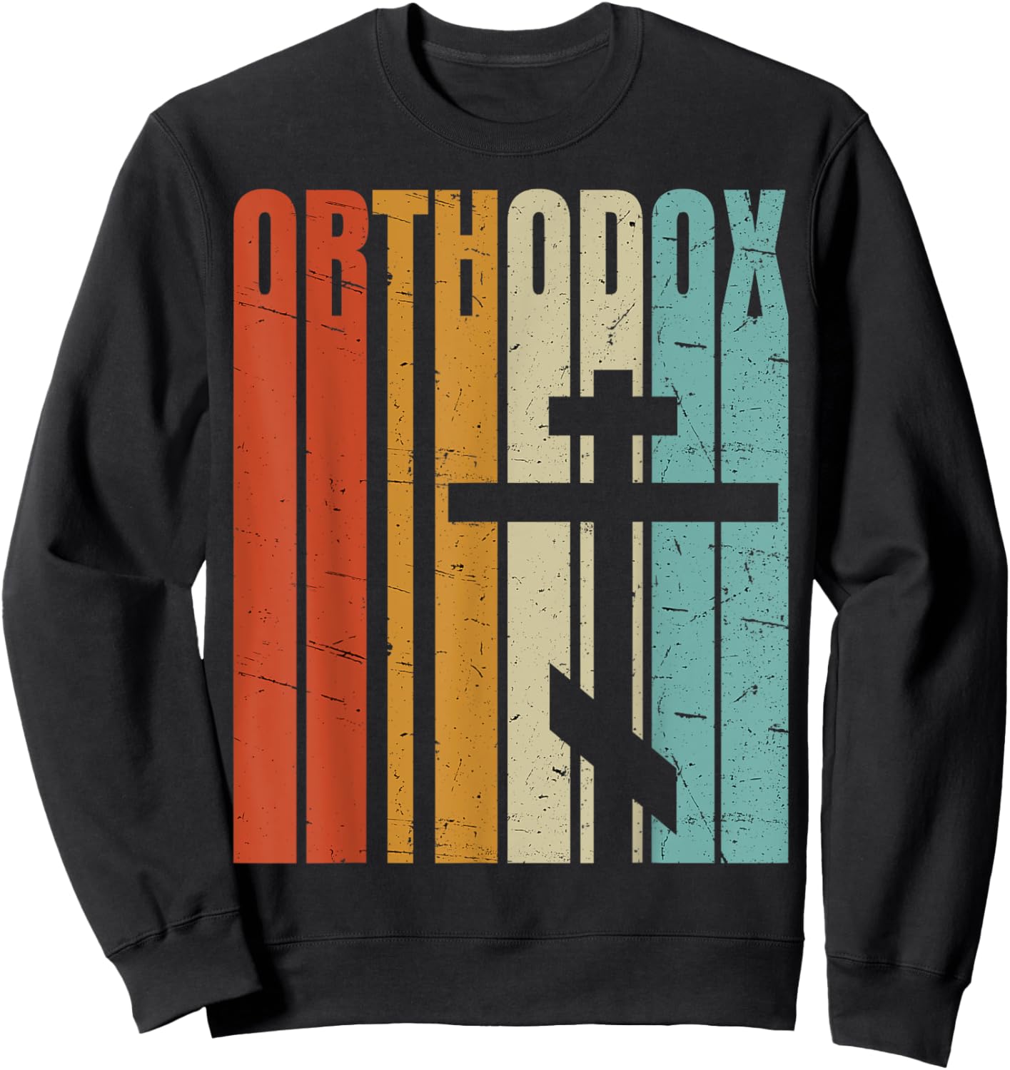Vintage Retro Christian Orthodox Sweatshirt - Sweatshirt | Black