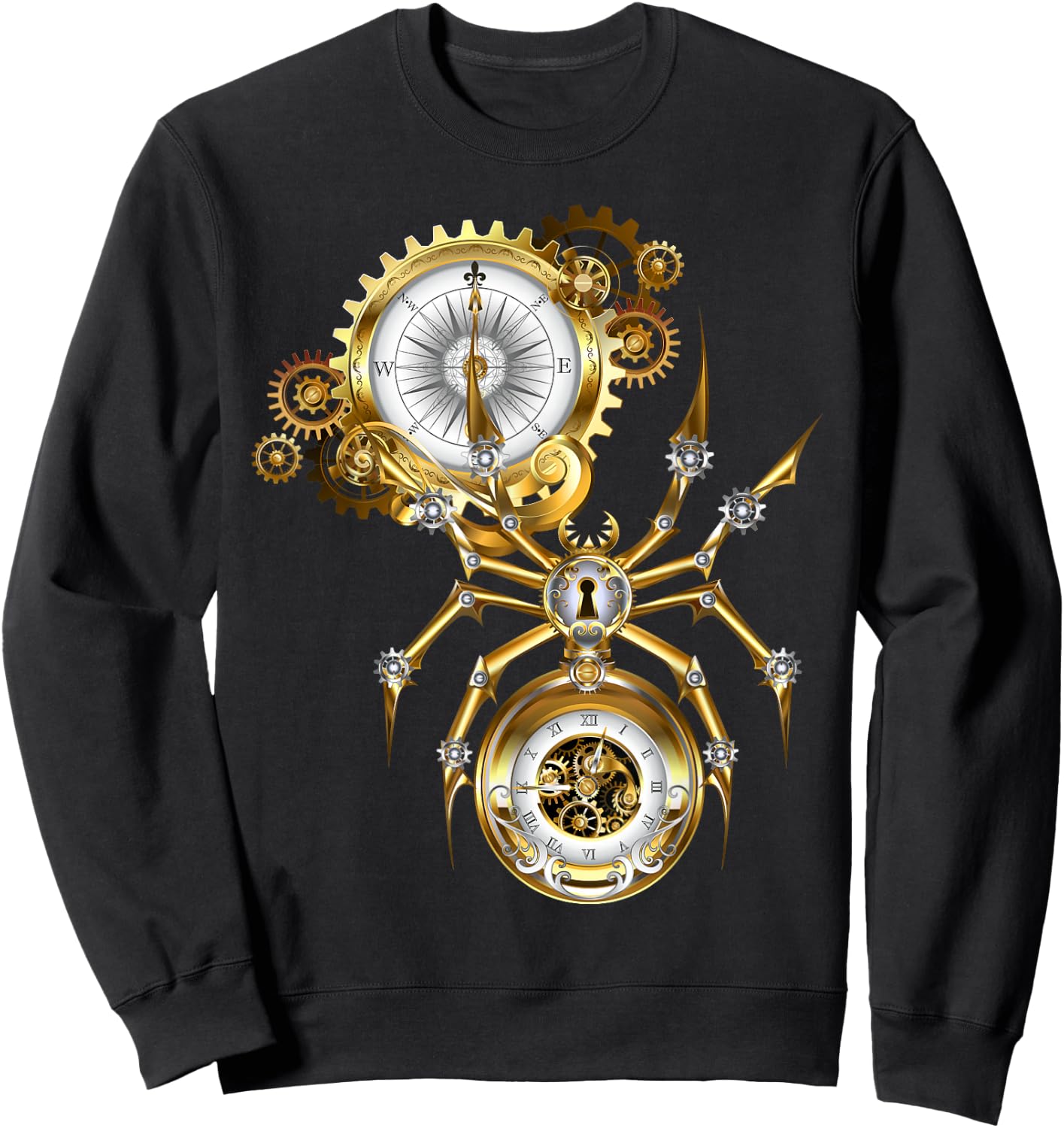 Steampunk Spider Watch Compass , black Sweatshirt - Sweatshirt | Black