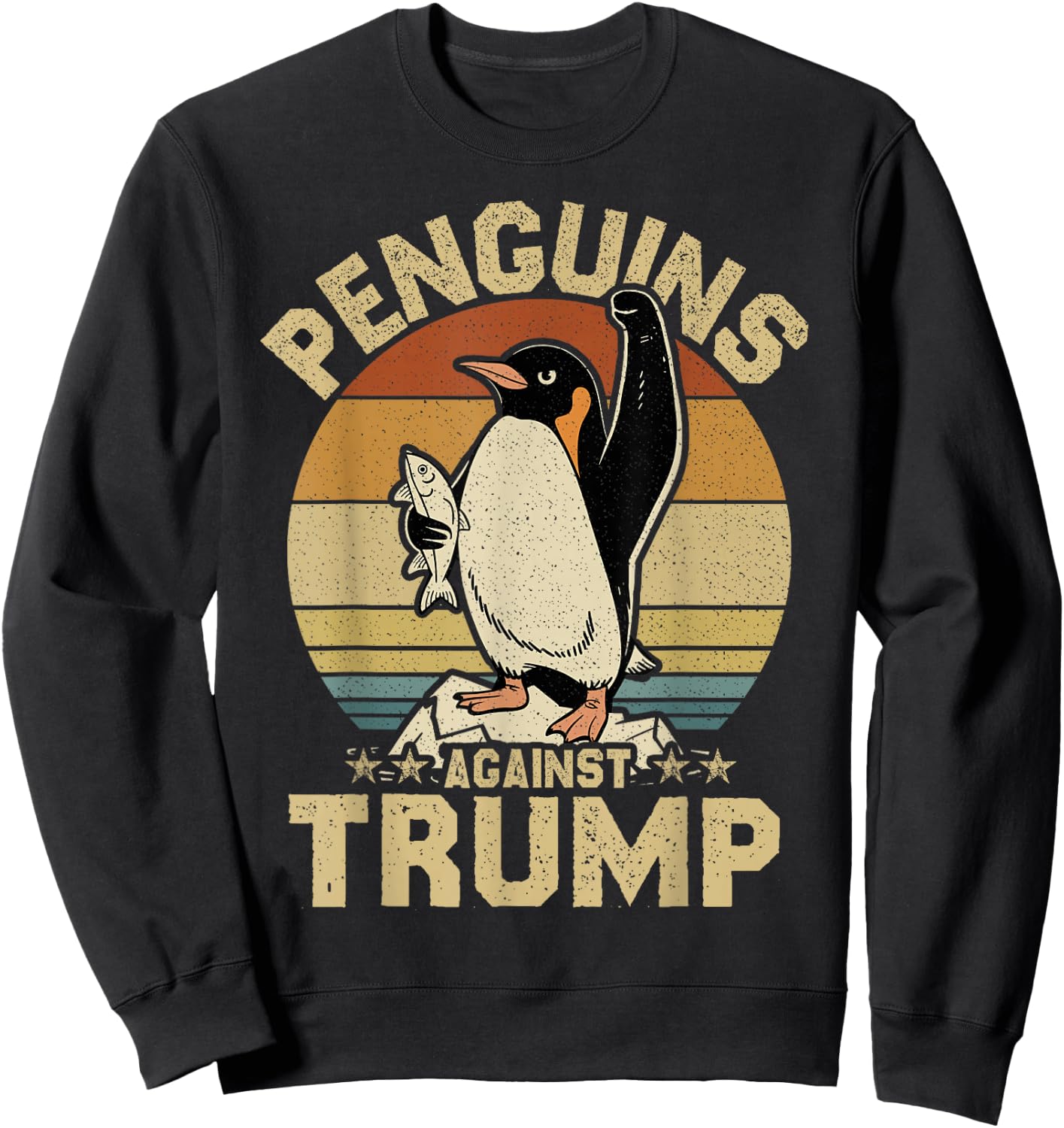 Penguin Flippers Up Resist Funny Penguins Against Trump Sweatshirt - Sweatshirt | Black