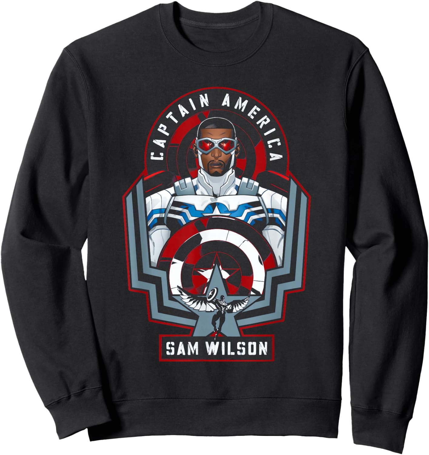 Marvel Avengers Sam Wilson Captain America Badge Sweatshirt - Sweatshirt | Black