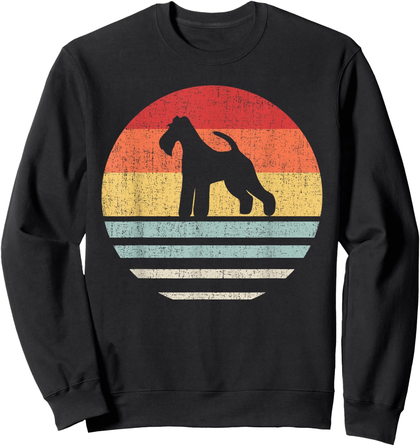 Retro Wire Hair Fox Terrier Dog Mom Dad Cute Dog Lover Owner Sweatshirt - Sweatshirt | Black