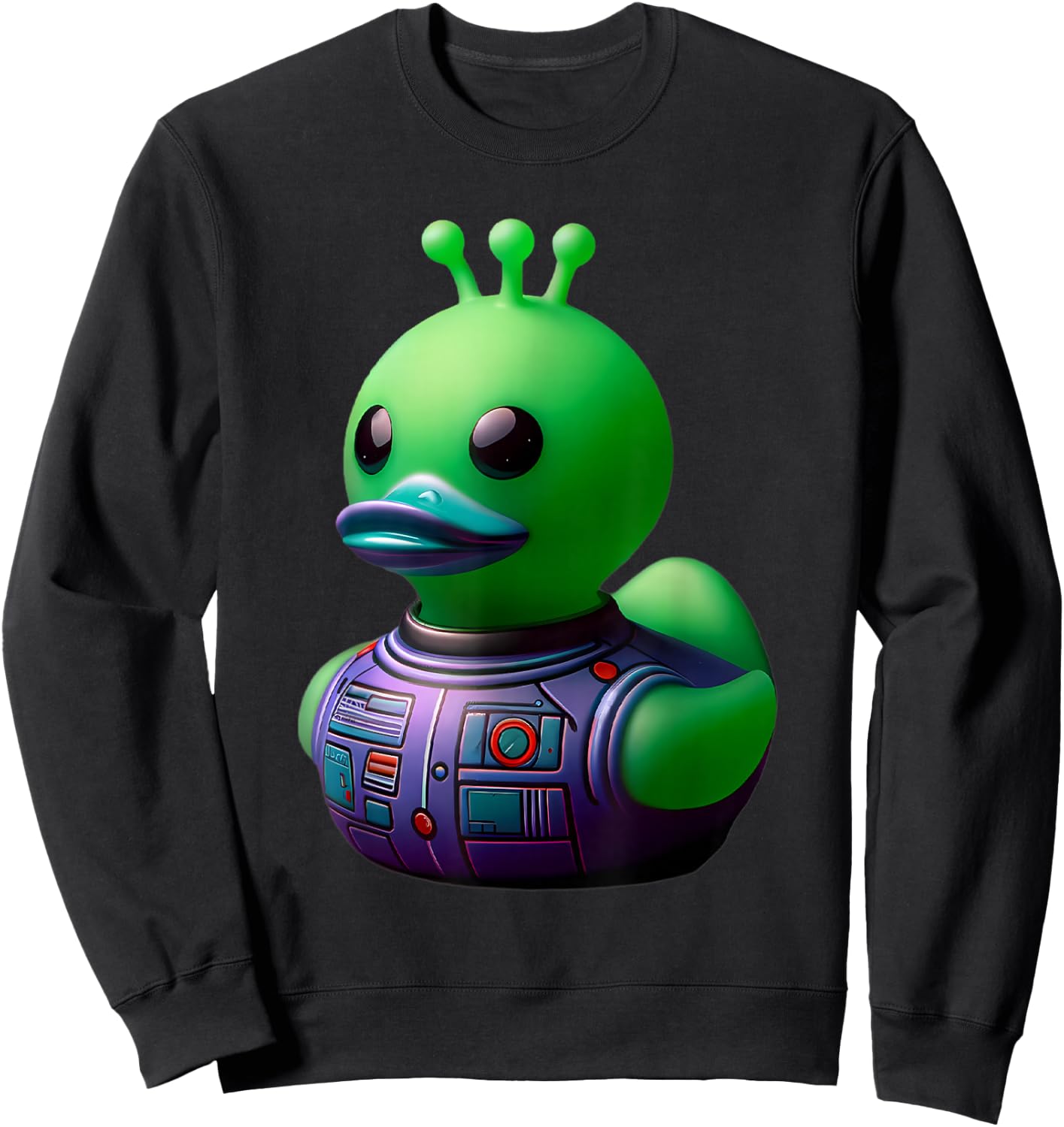 Alien Rubber Duck Green Extraterrestrial Men Women Kids Sweatshirt - Sweatshirt | Black