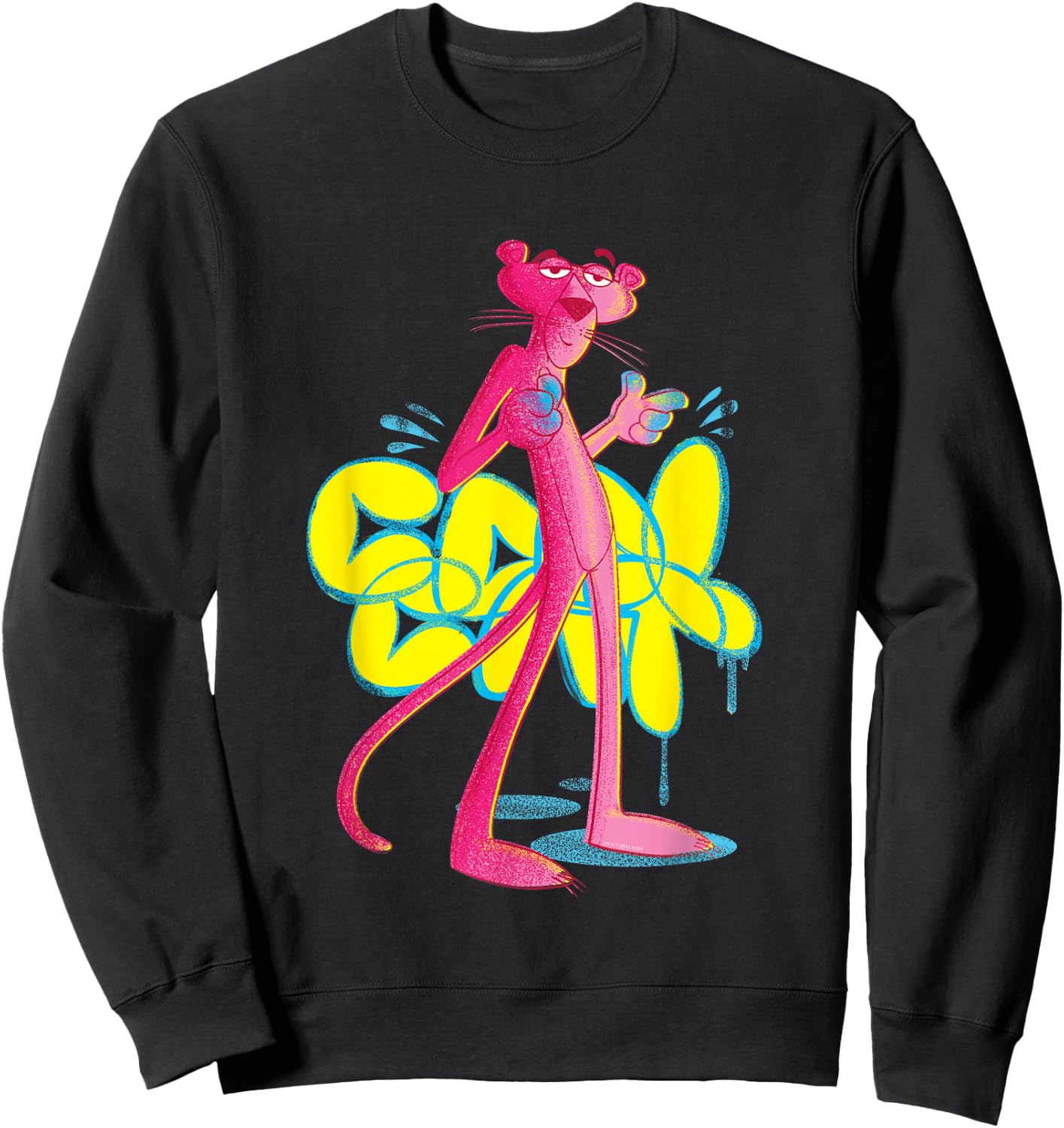 Pink Panther Cool Cat Graffiti Chalk Art Sweatshirt - Sweatshirt | Black