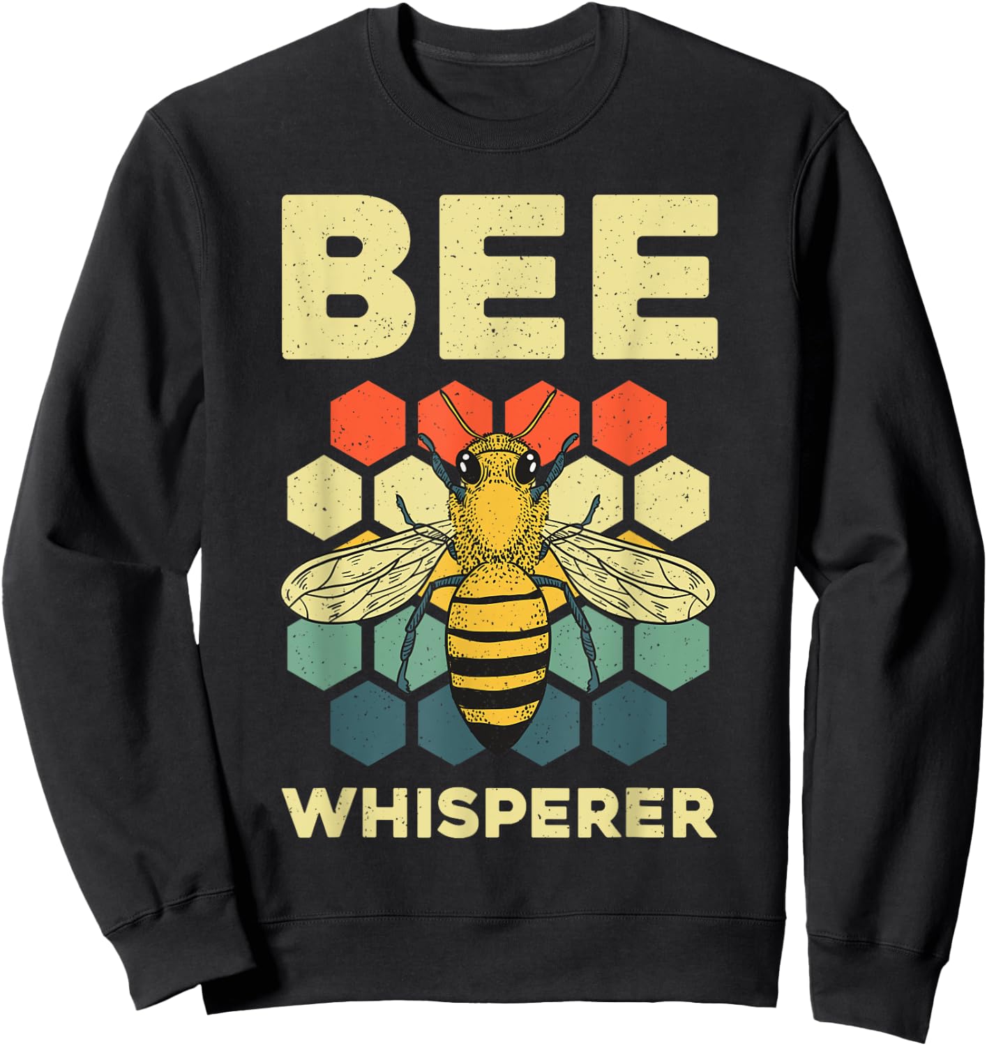 Funny Bee Art Women Beekeeper Honey Bumble Bee Hive Sweatshirt - Sweatshirt | Black
