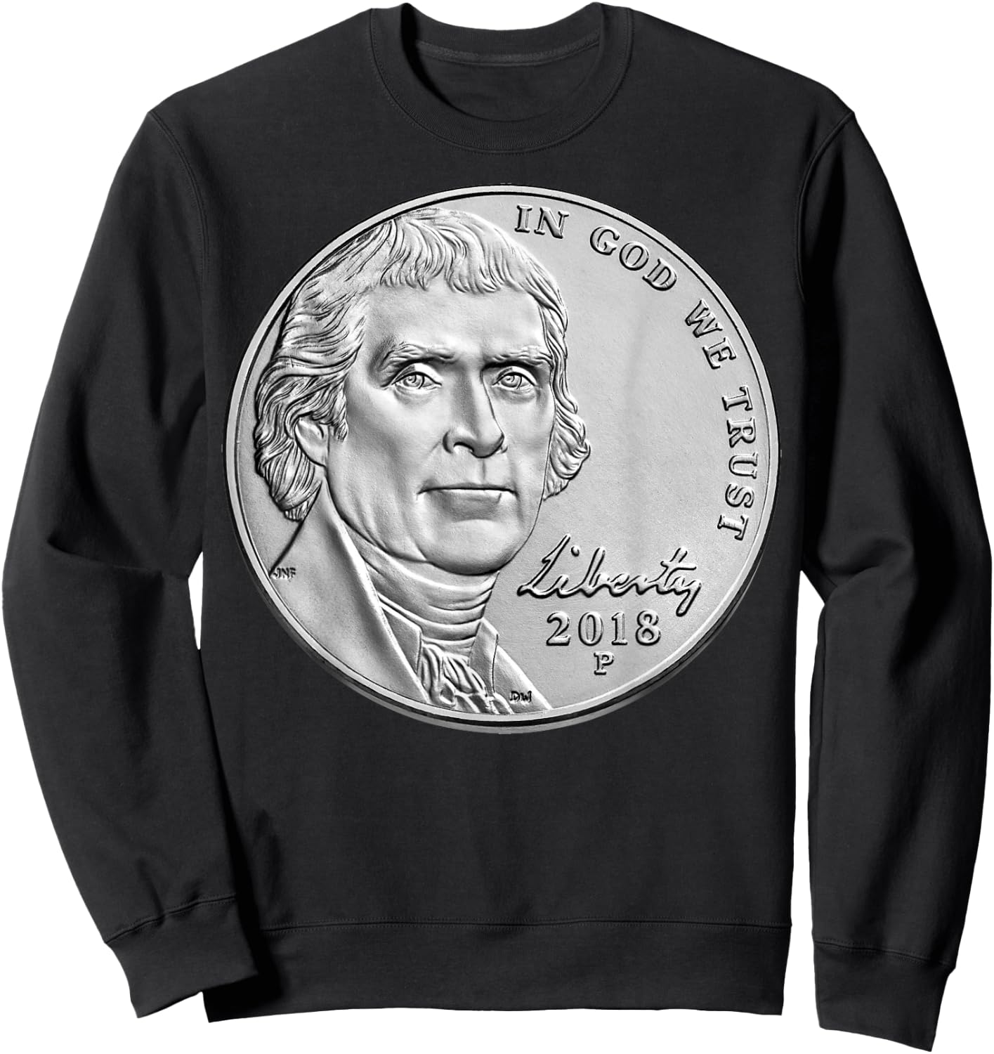 USA Coins Nickel 5 Cents America United States Sweatshirt - Sweatshirt | Black