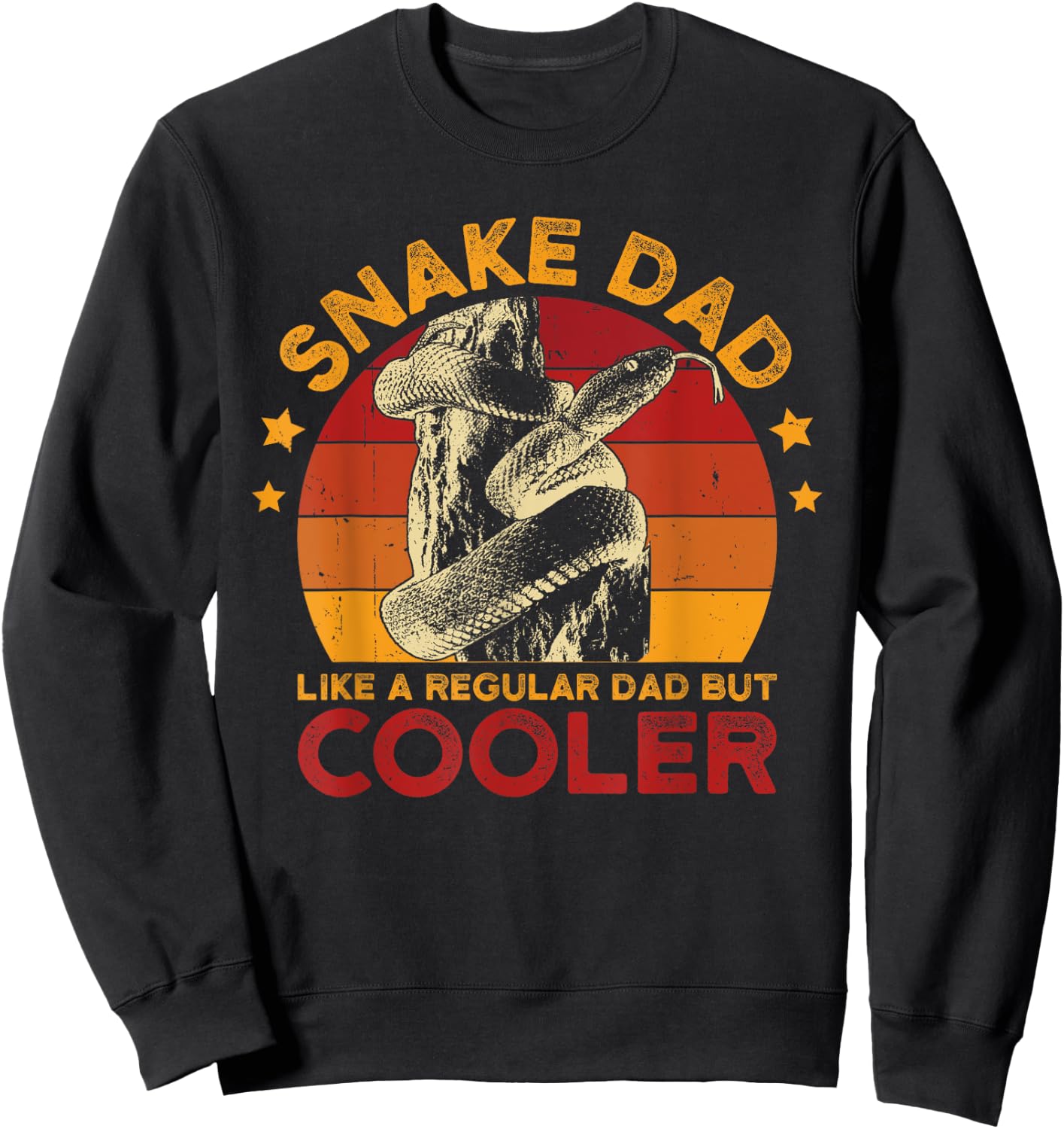 Snake Dad Like A Regular Father Men Vintage Serpent Sweatshirt - Sweatshirt | Black