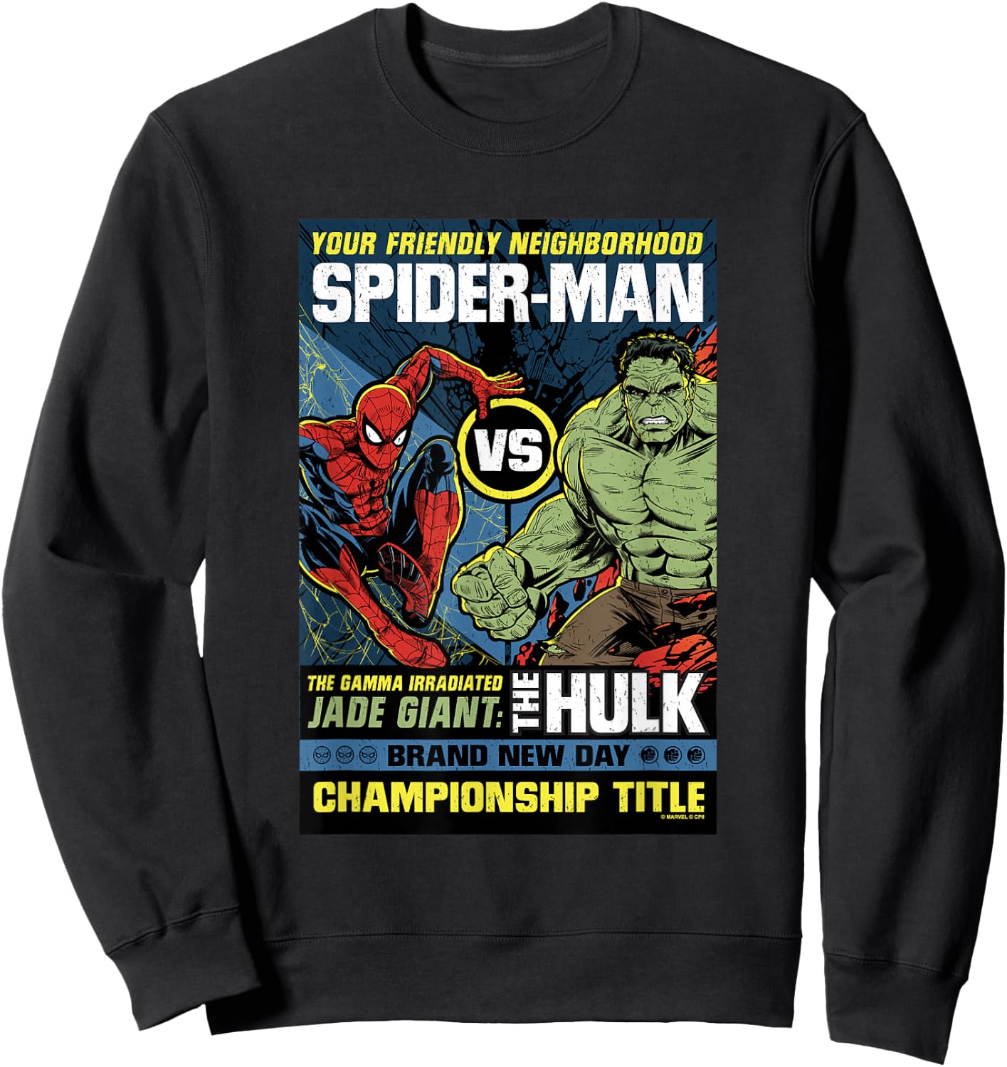 Marvel Spider-Man: New Day Spidey vs Hulk Champ Comic Sweatshirt - Sweatshirt | Black
