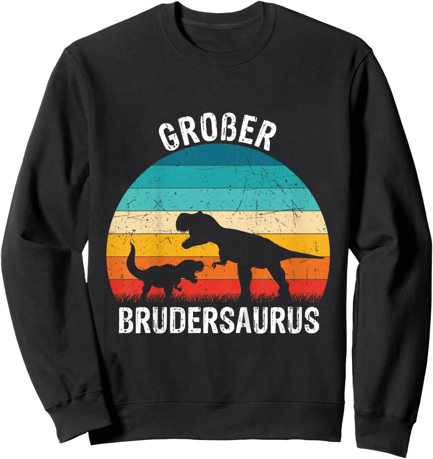 Children's Big Brother 2022/2023 Brudersaurus T-Rex Dino Gift , black Sweatshirt - Sweatshirt | Black