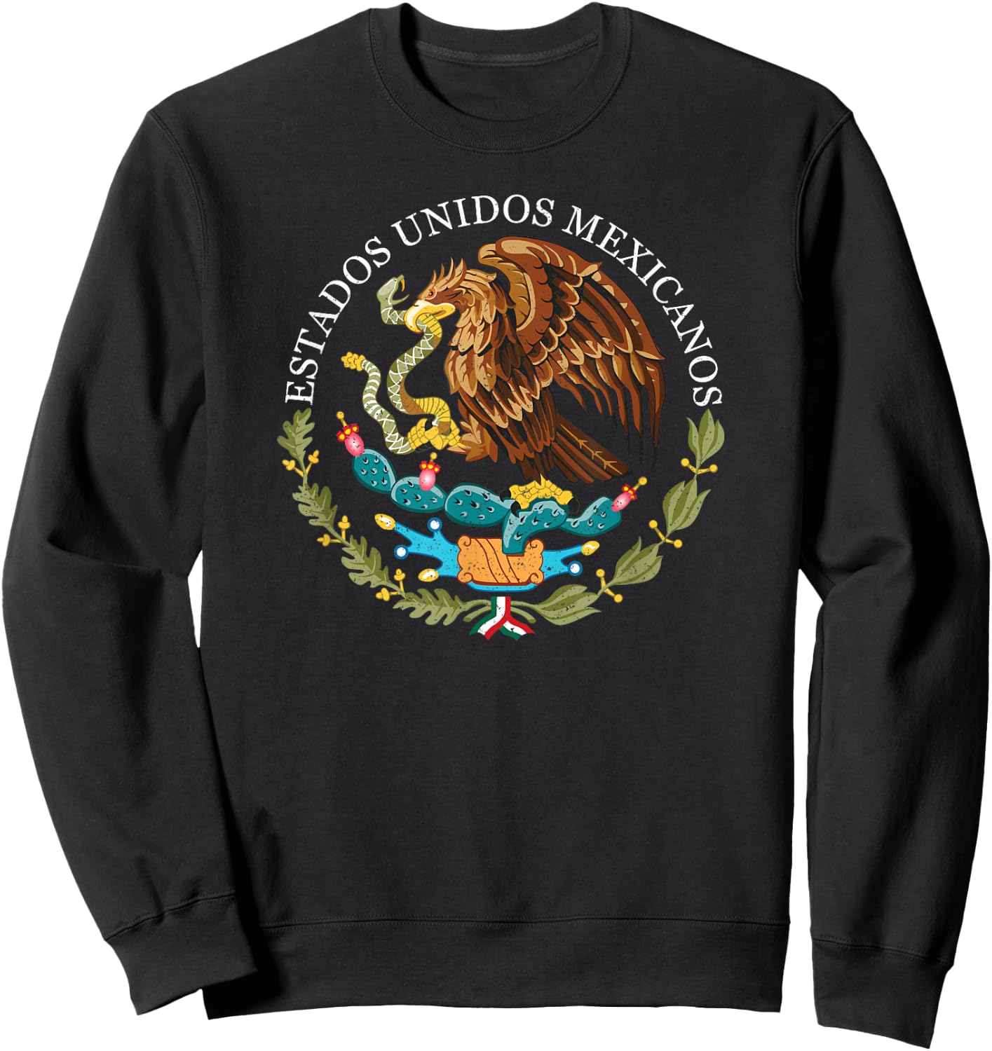 Mexico Coat of Arms Mexican Flag Seal Symbol Sweatshirt - Sweatshirt | Black