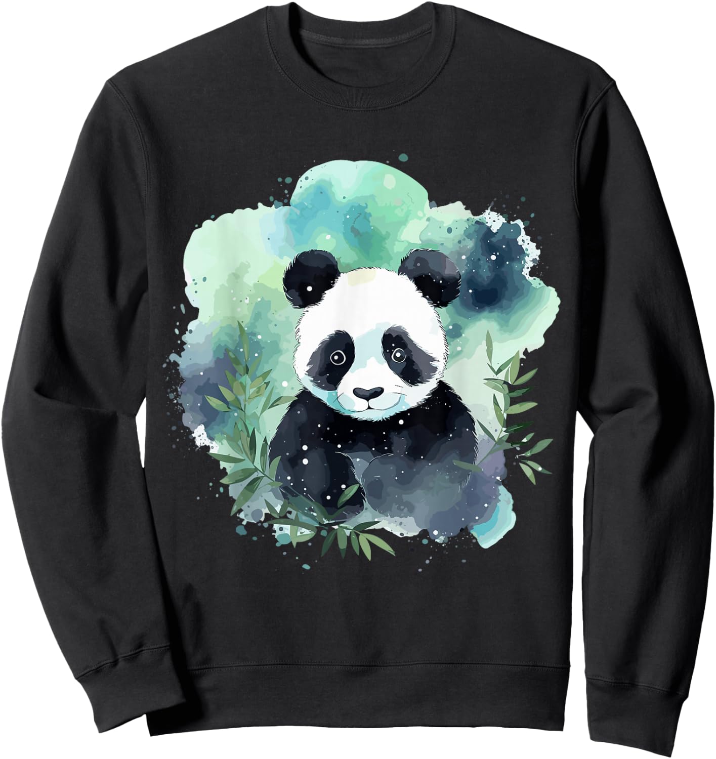 Watercolor Panda Sweatshirt - Sweatshirt | Black