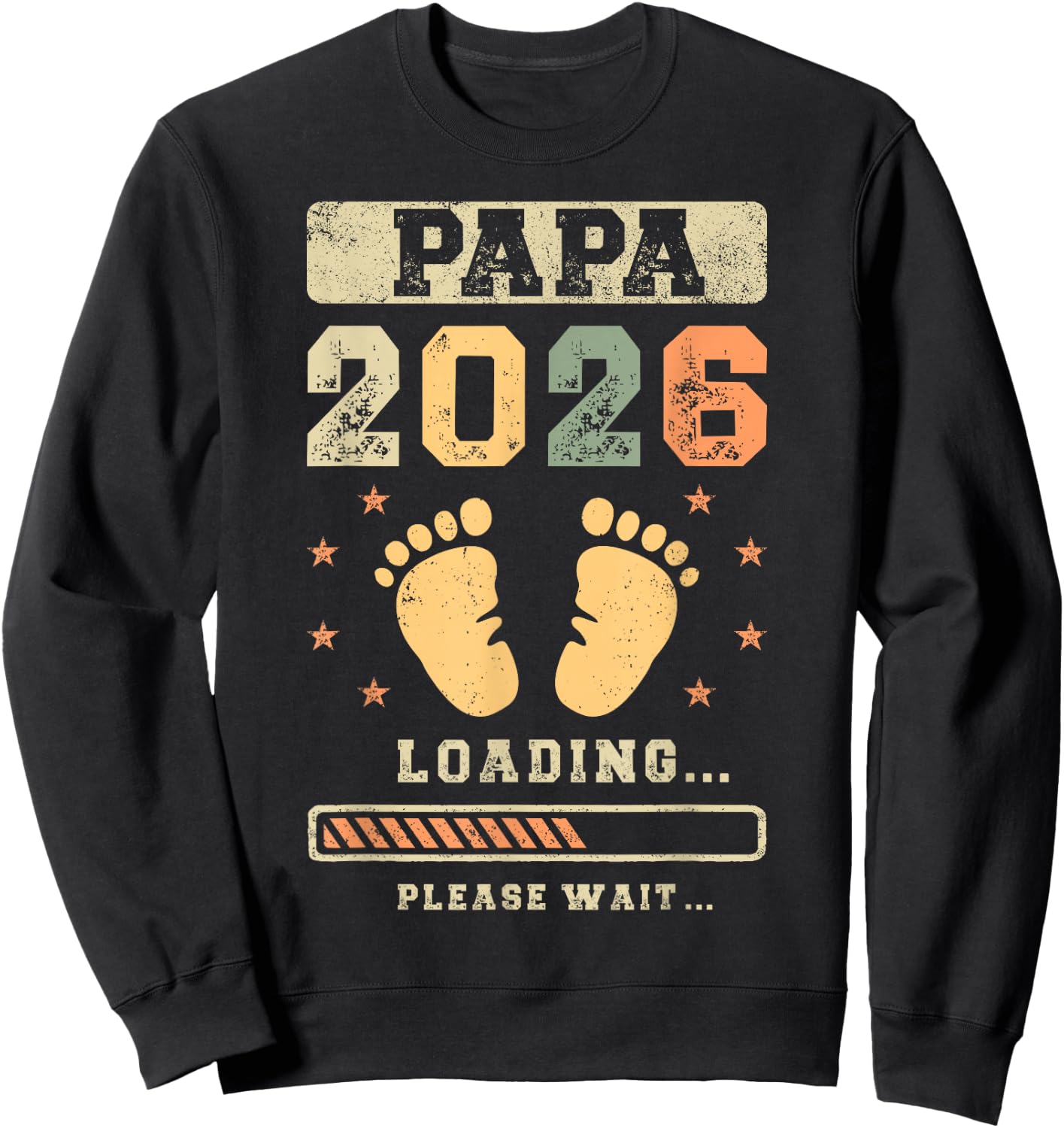 Papa 2026 Loading, Baby Announcement, Expecting Dad Sweatshirt - Sweatshirt | Black