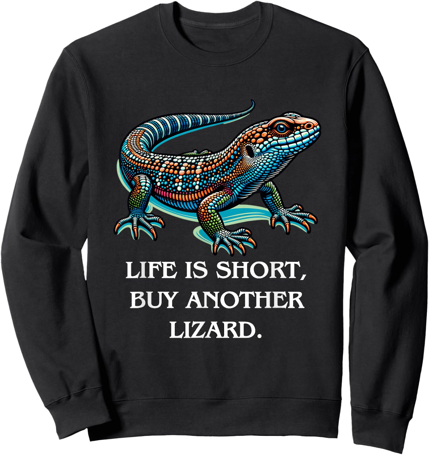 Funny Herpetology Enthusiast Lizard Meme, Reptile Keeper Sweatshirt - Sweatshirt | Black