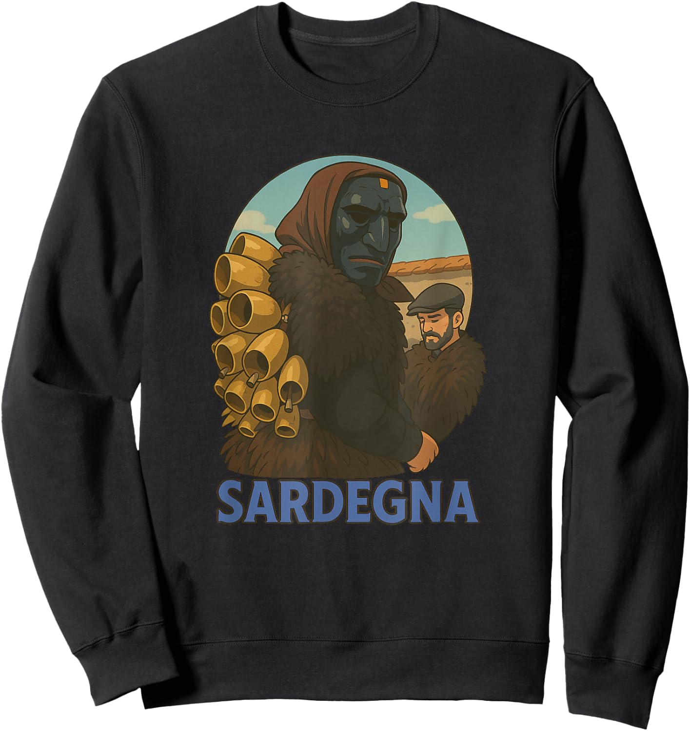Mamuthones Island of Sardinia Sweatshirt - Sweatshirt | Black