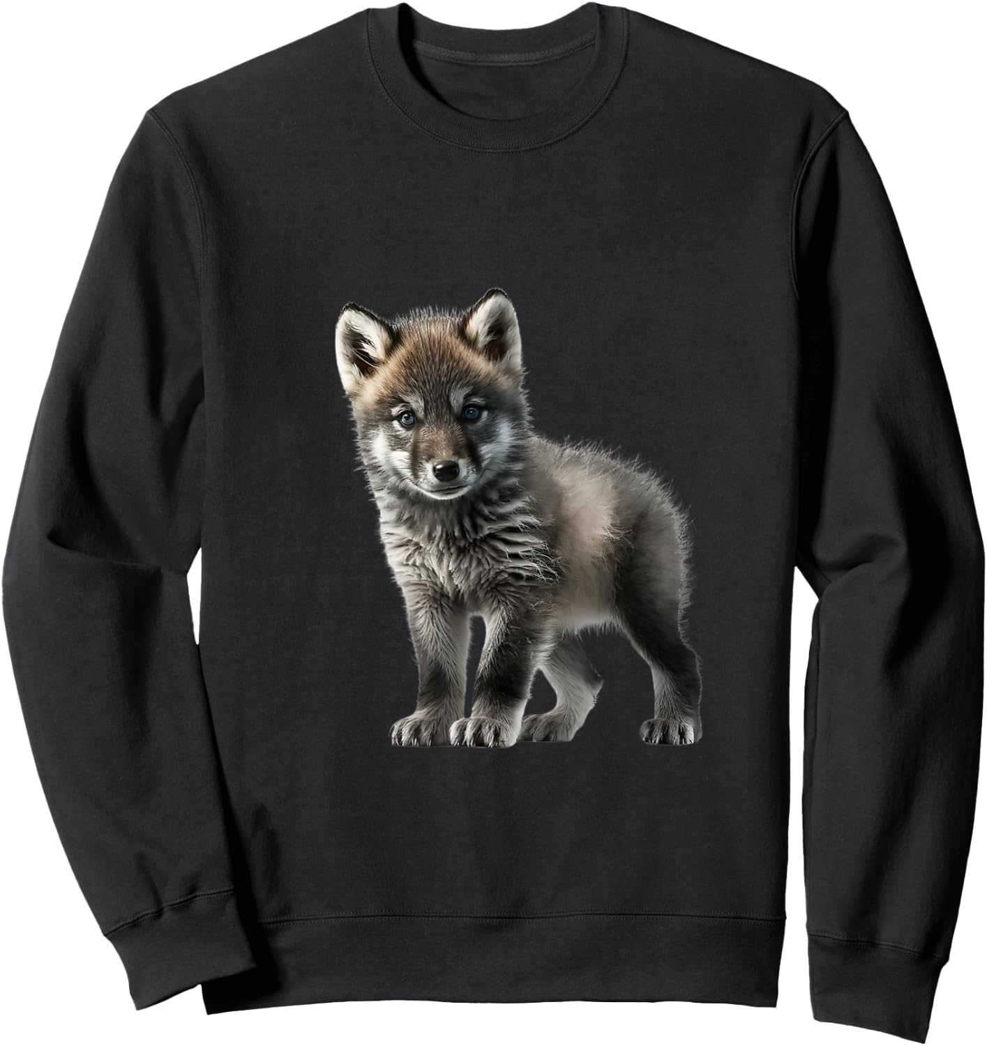 Super süßes Baby Wolf Motiv. Flauschig weich und kuschelig Sweatshirt - Sweatshirt | Black