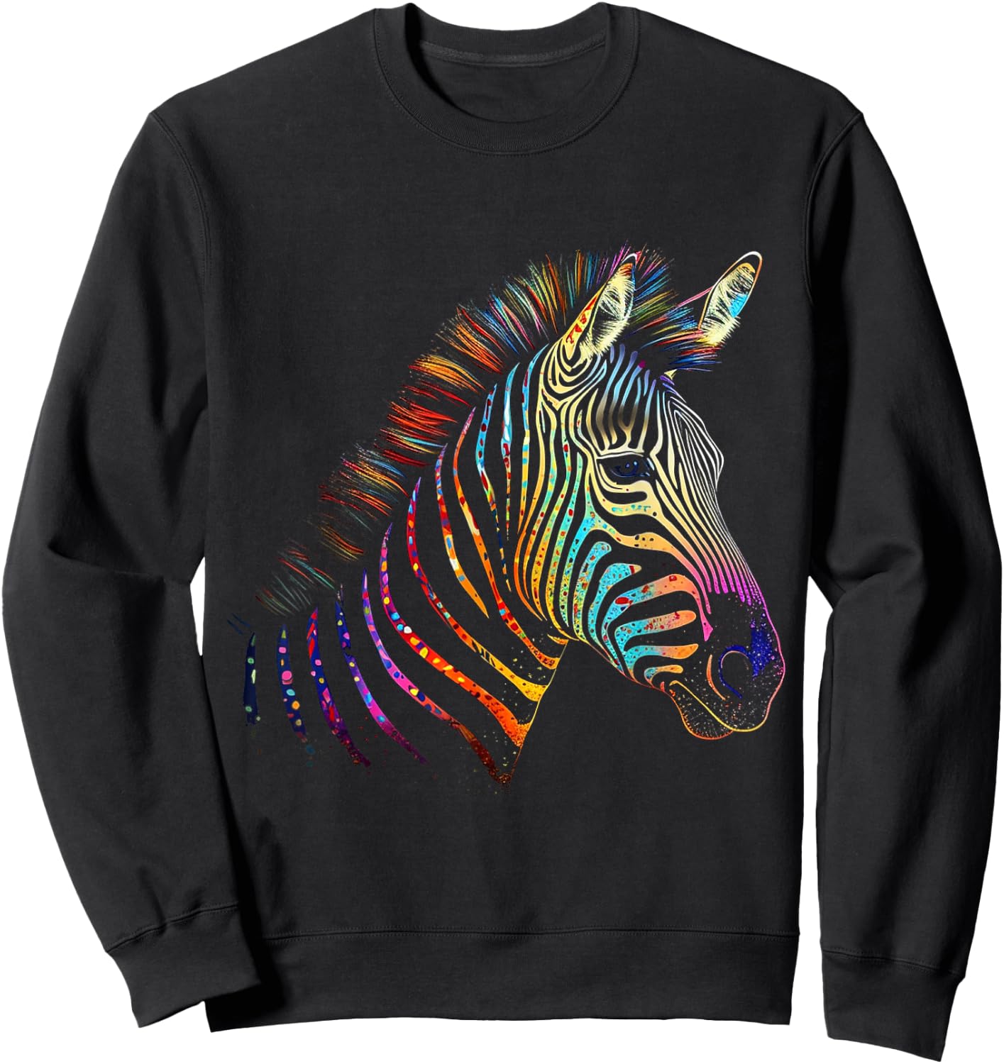 Zebra Colourful - Art Animal Zoo Animal Lovers Zebra Sweatshirt - Sweatshirt | Black