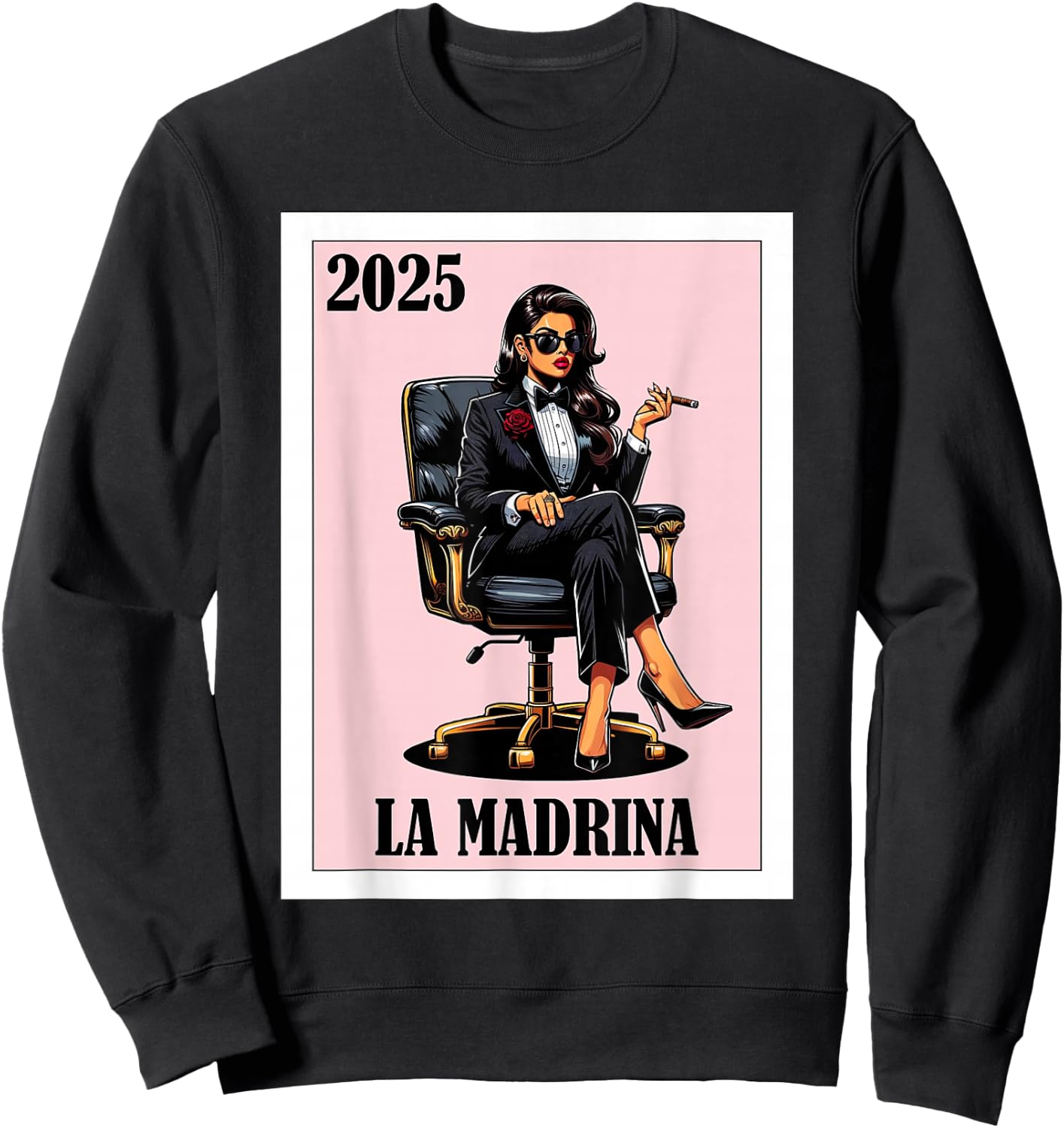 Funny Mexican Baptism Madrina Proposal 2025 - La Madrina Sweatshirt - Sweatshirt | Black
