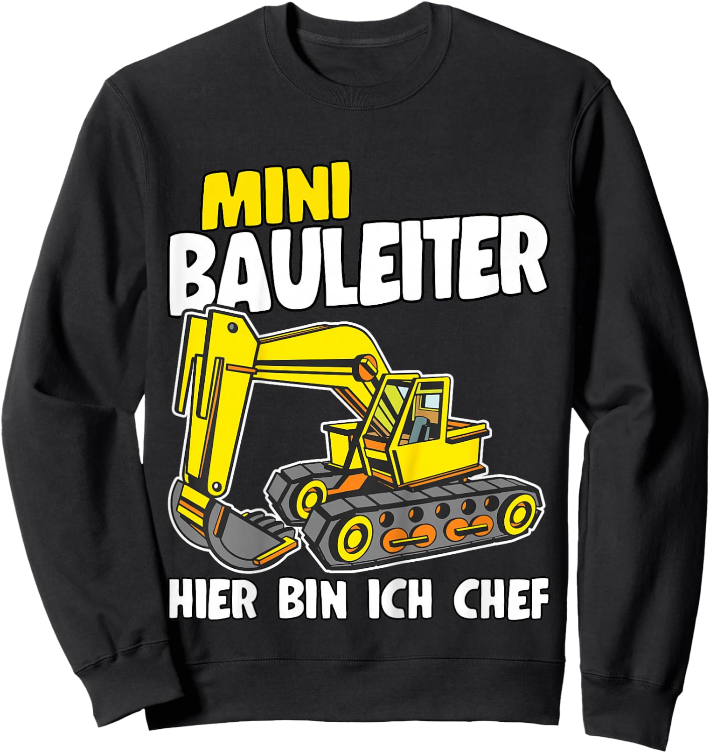 Baustelle Mini Bauleiter Bauherr Sprüche Jungen Bagger Sweatshirt - Sweatshirt | Black