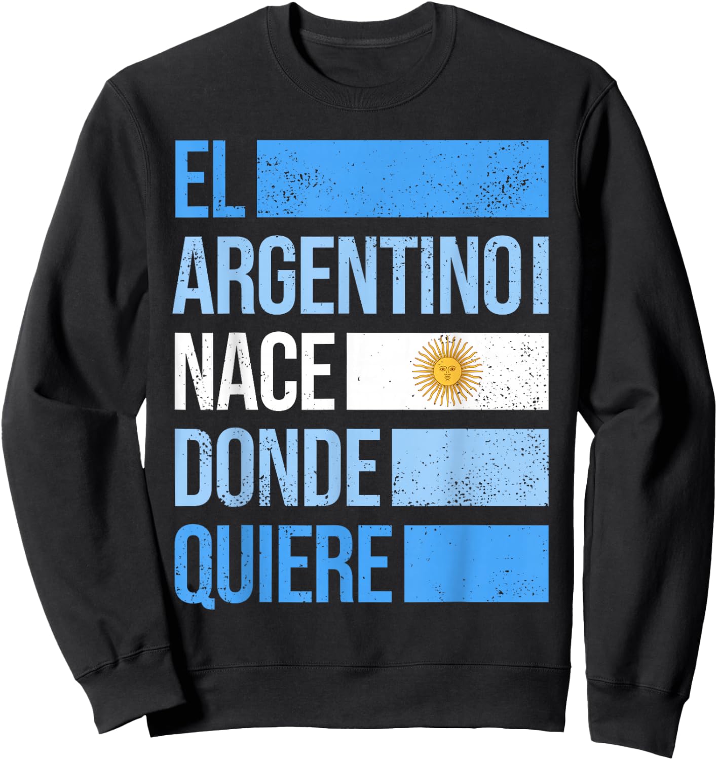 Honorary Argentine Argentina Flag Patriotic Argentinian Sweatshirt - Sweatshirt | Black