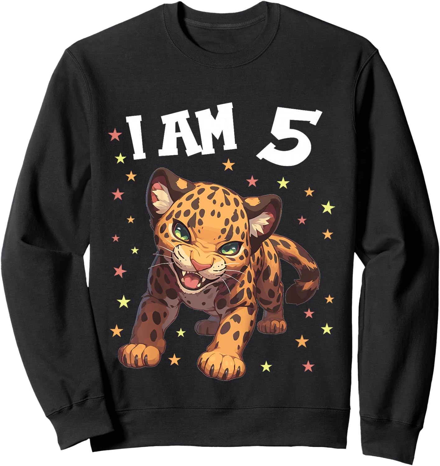 Kids 5 Years old 5 birthday Jaguars Boy Girl Jaguar Sweatshirt - Sweatshirt | Black