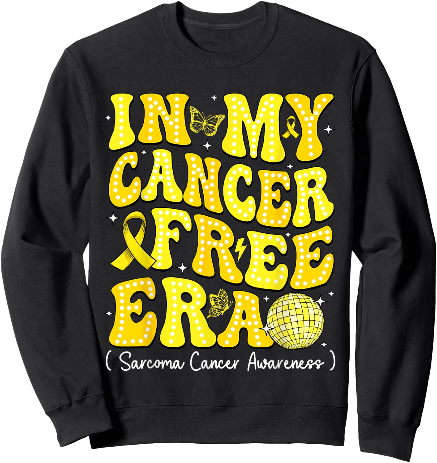 In My Cancer Free Era Dalmatian Dots Sarcoma Cancer Sweatshirt - Sweatshirt | Black