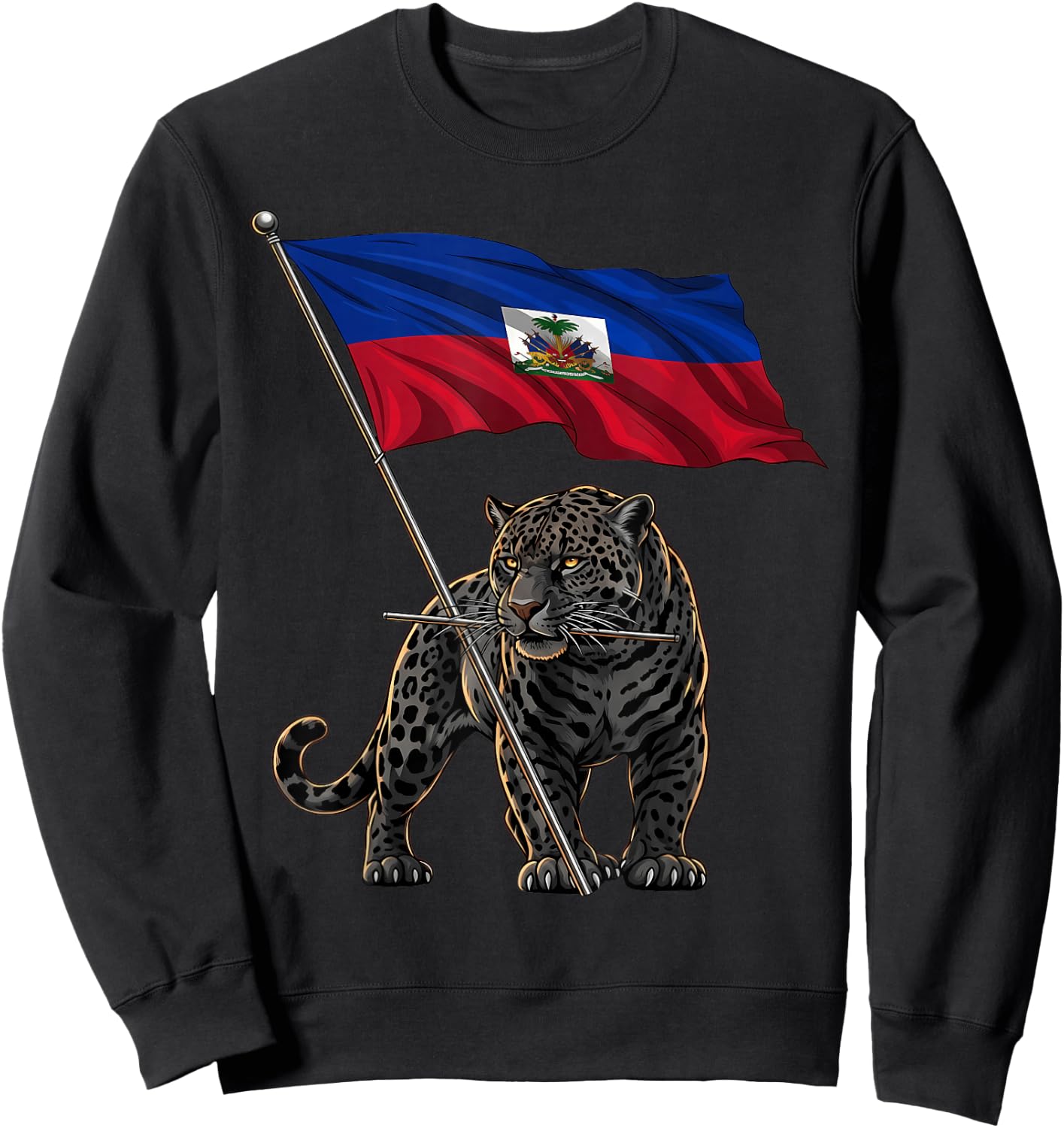 Haiti Roots Haitian Flag Sweatshirt - Sweatshirt | Black
