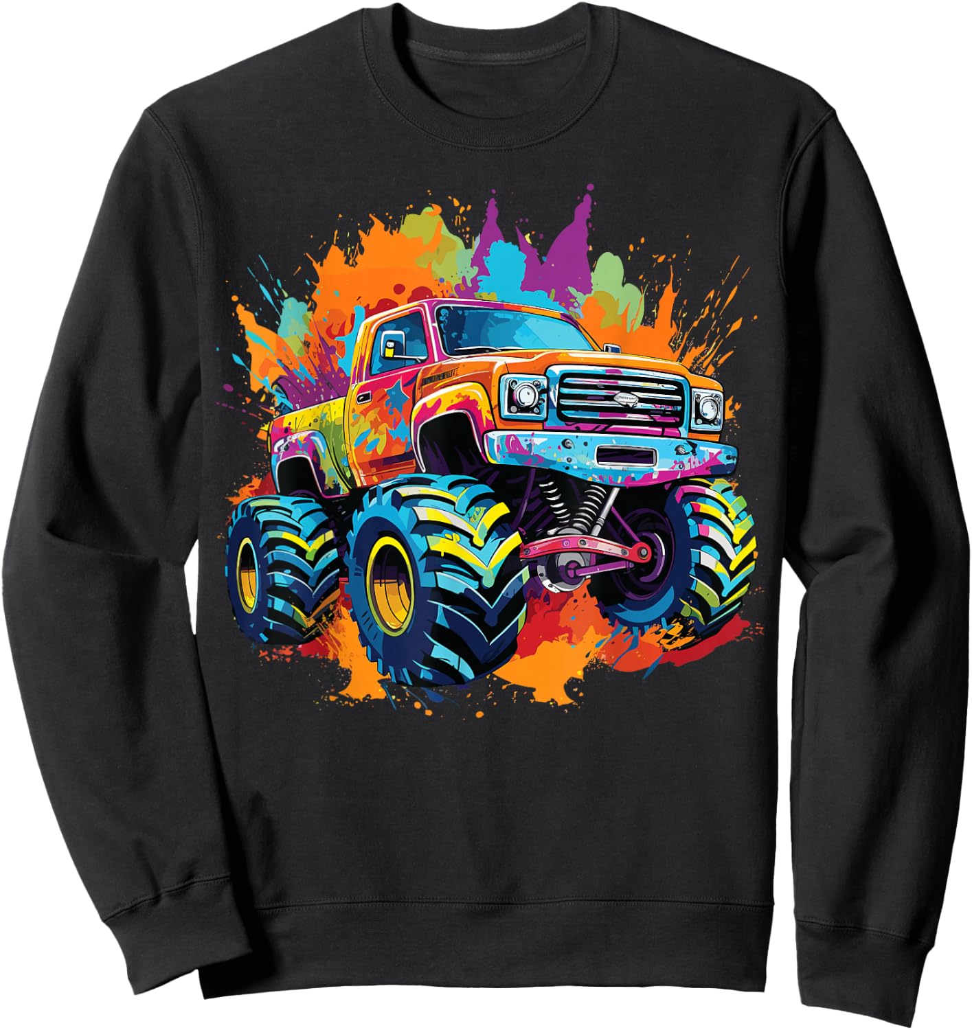 Monster Truck for Toddlers Teenagers & Adults, black Sweatshirt - Sweatshirt | Black
