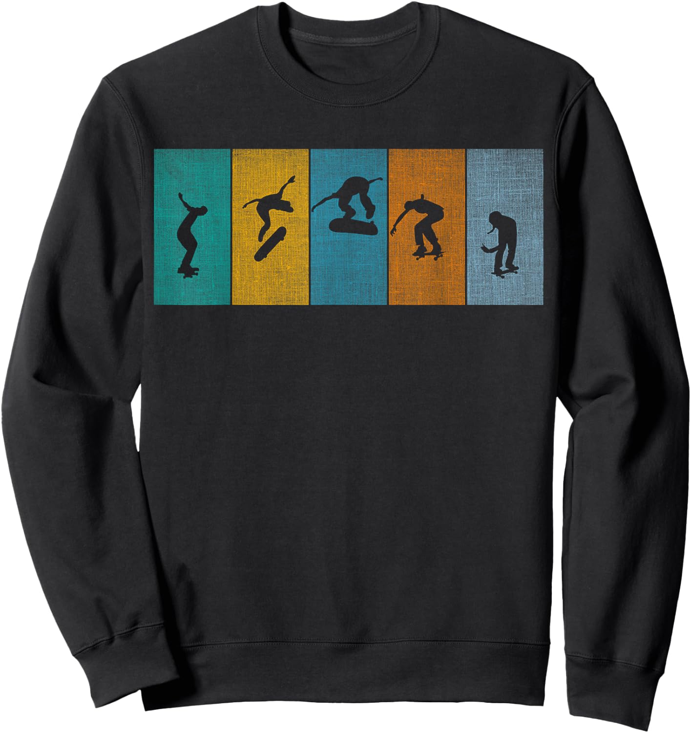 Retro Skater - Vintage Skateboarder, Skateboarding Lover Sweatshirt - Sweatshirt | Black
