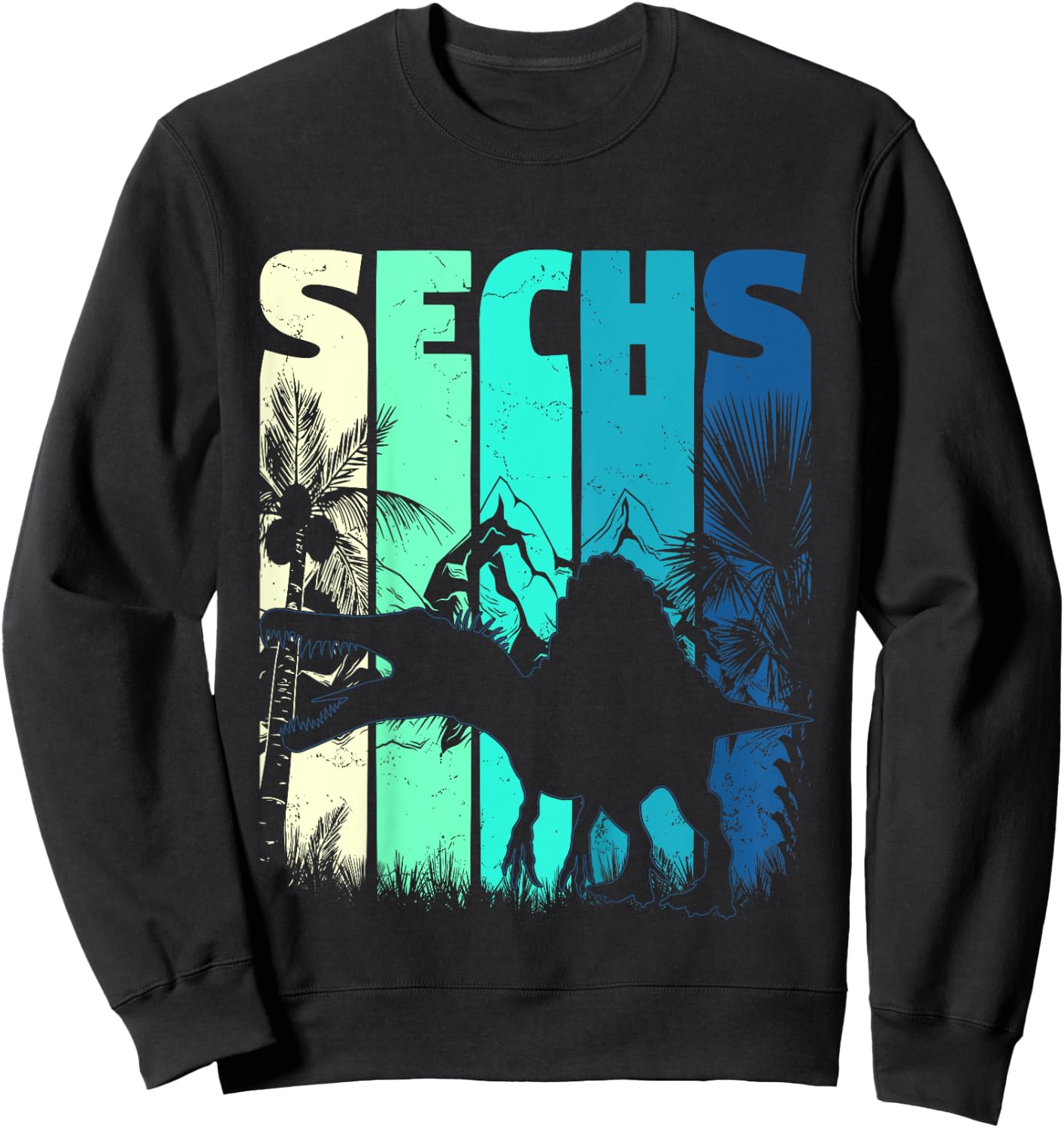 Kinder Spinosaurus 6 Jahre Alt 6. Geburtstag Jungen Mädchen Neun Sweatshirt - Sweatshirt | Black