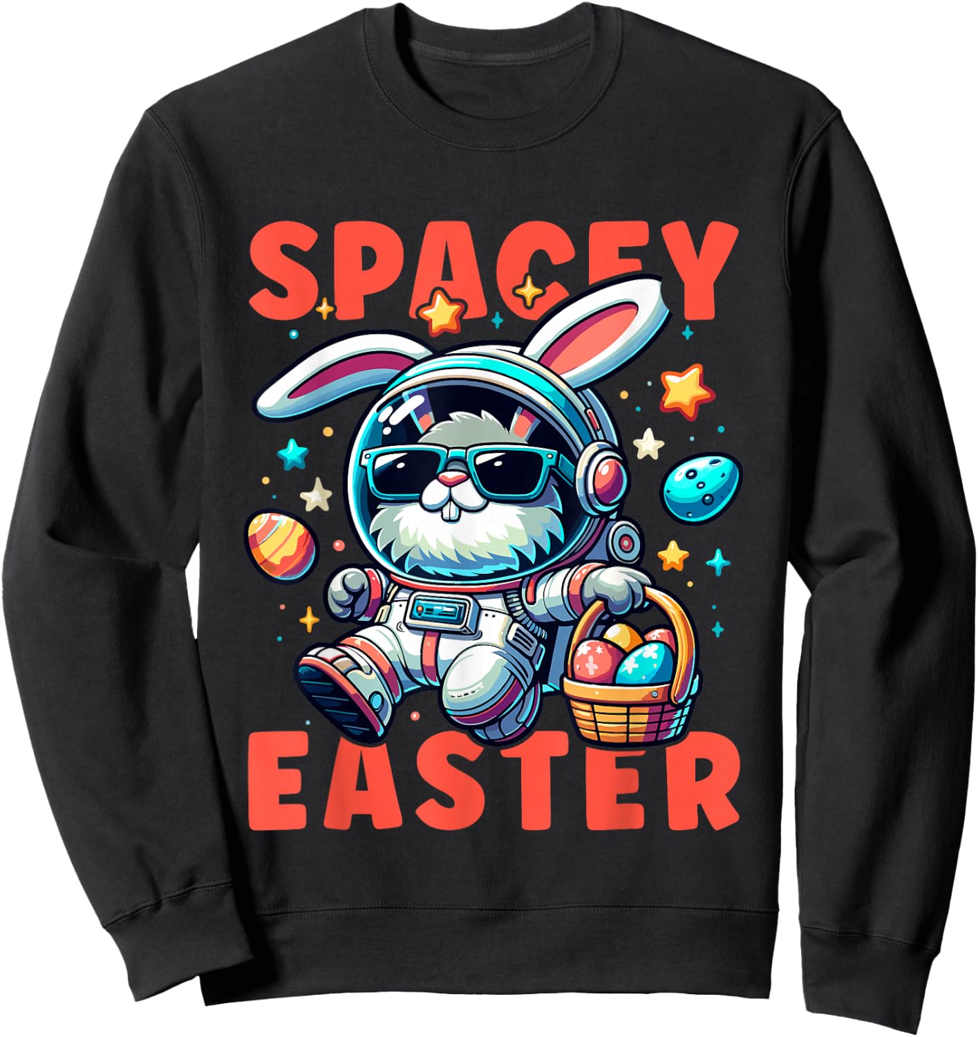 Astronaut Osterhase Jungen Mädchen Osternest Frohe Ostern Sweatshirt - Sweatshirt | Black