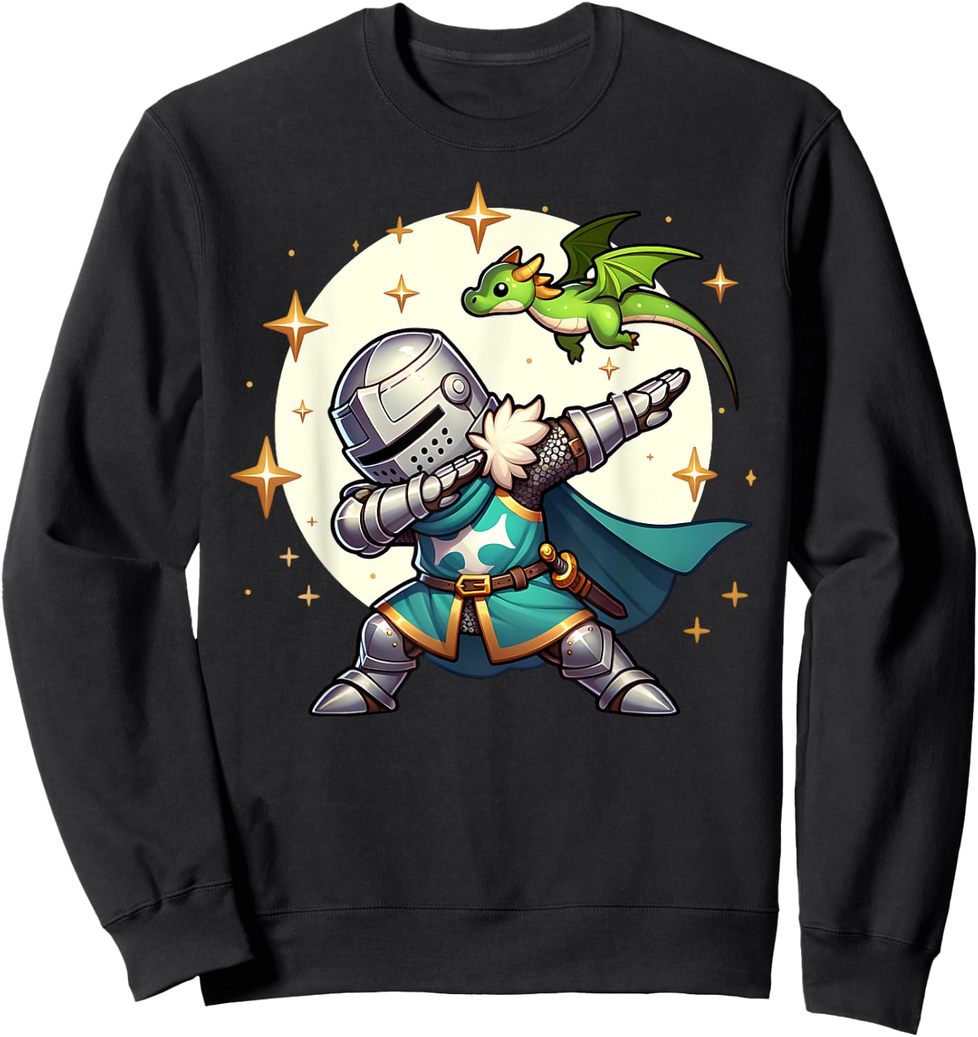 Ren Faire Dabbing Medieval Knight Dragon Funny Renaissance Sweatshirt - Sweatshirt | Black