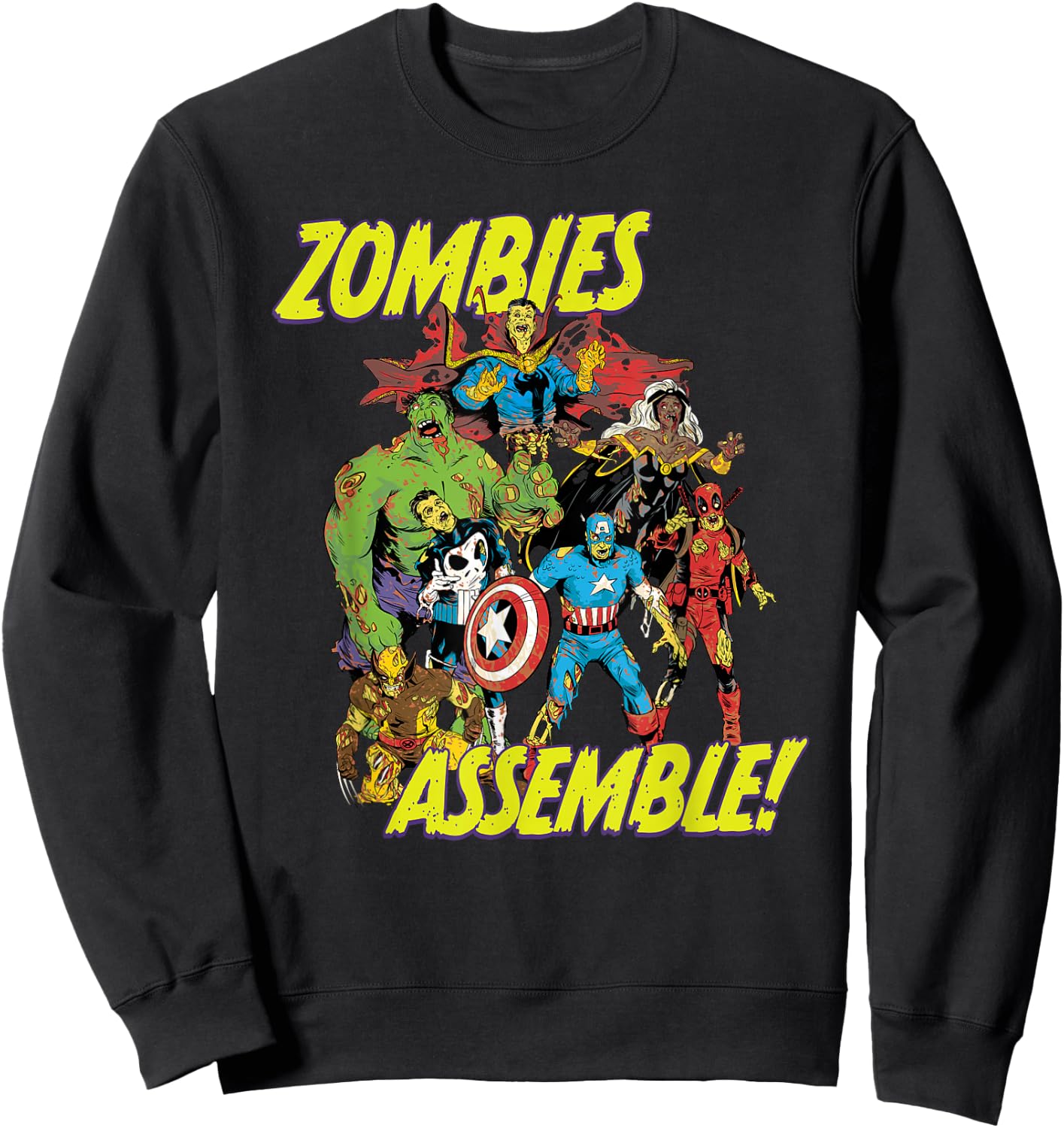 Marvel Zombies Super Hero Zombies Assemble Halloween Sweatshirt - Sweatshirt | Black