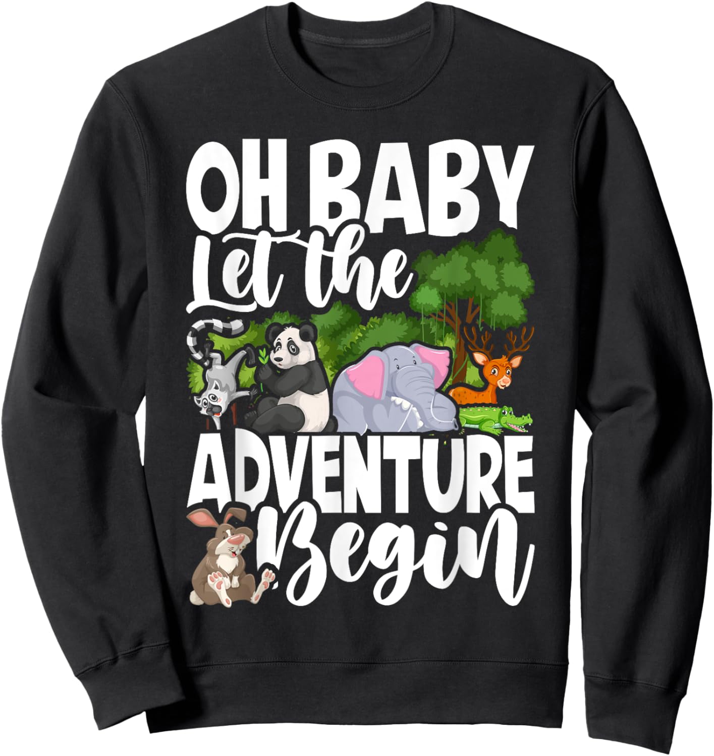 Spring Woodland Baby Shower Animal Theme Matching Neutral Sweatshirt - Sweatshirt | Black