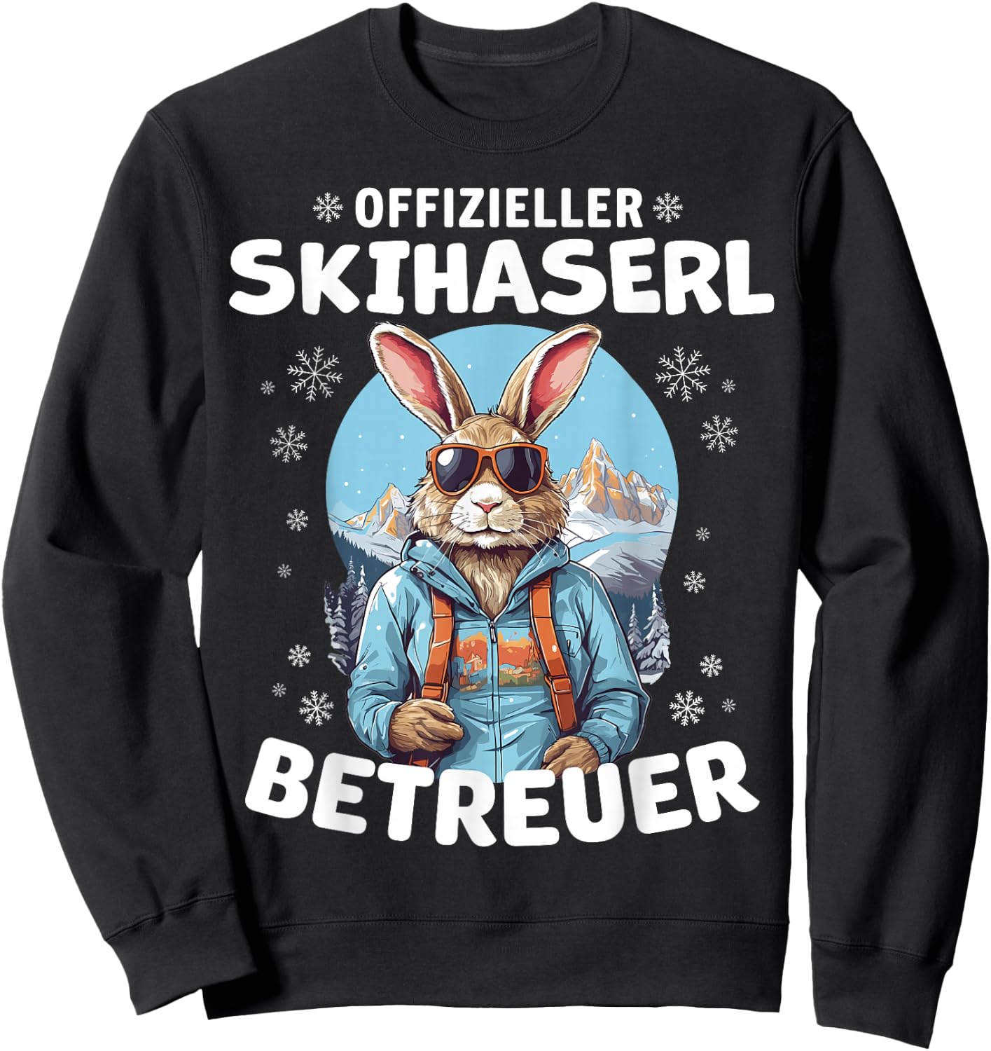Official Skihaserl Caregiver Apres Ski Skier , black Sweatshirt - Sweatshirt | Black