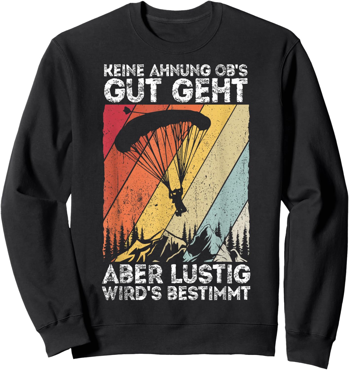 Paragliding Gleitschirmflieger Fallschirmspringer Fallschirm Sweatshirt - Sweatshirt | Black