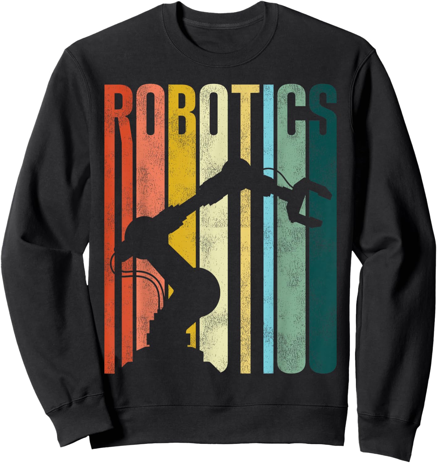 Robot Robotics Engineer Retro Vintage Robotics Sweatshirt - Sweatshirt | Black