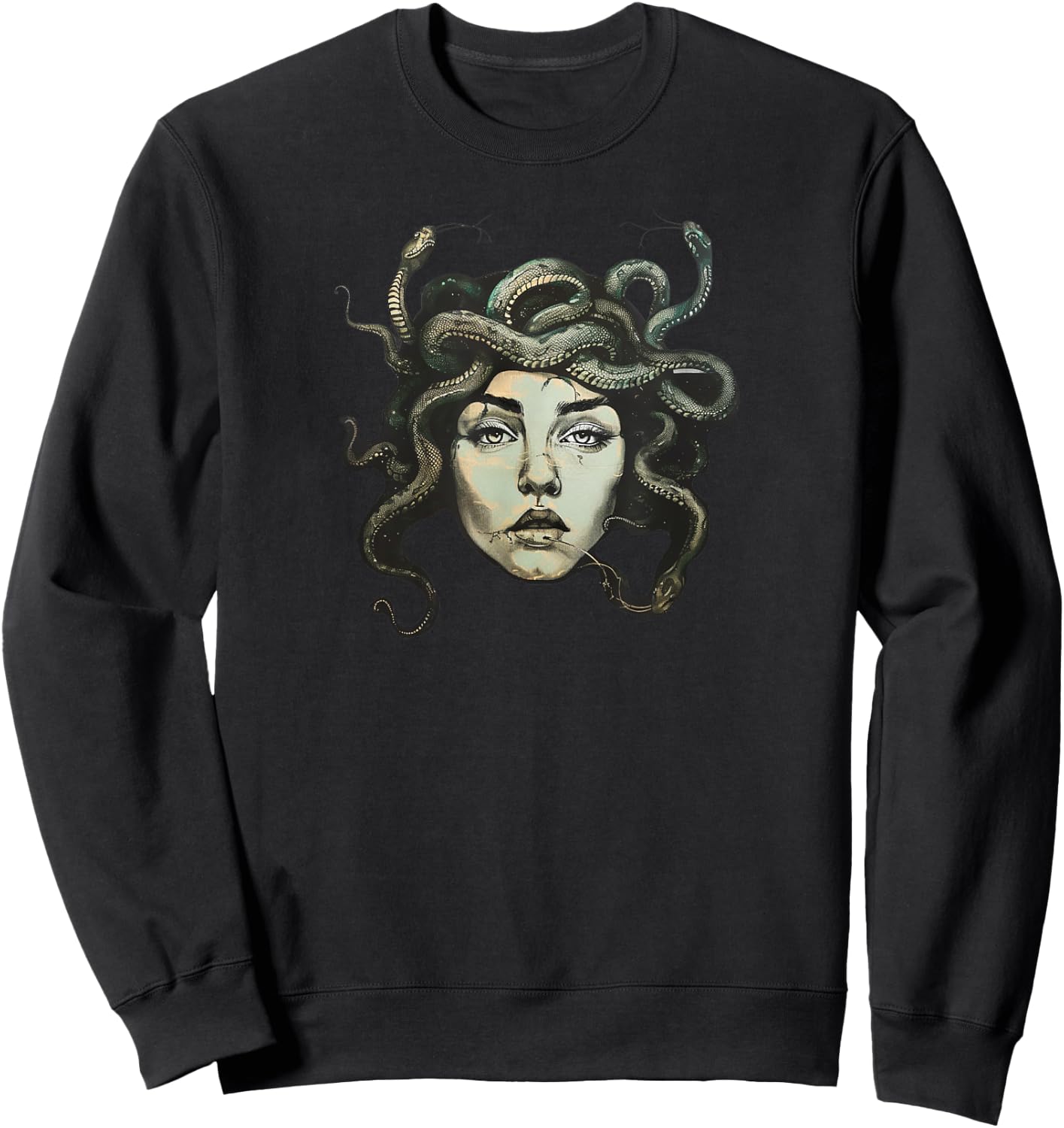 Female Gaze Staring Petrify Medusa Sweatshirt - Sweatshirt | Black