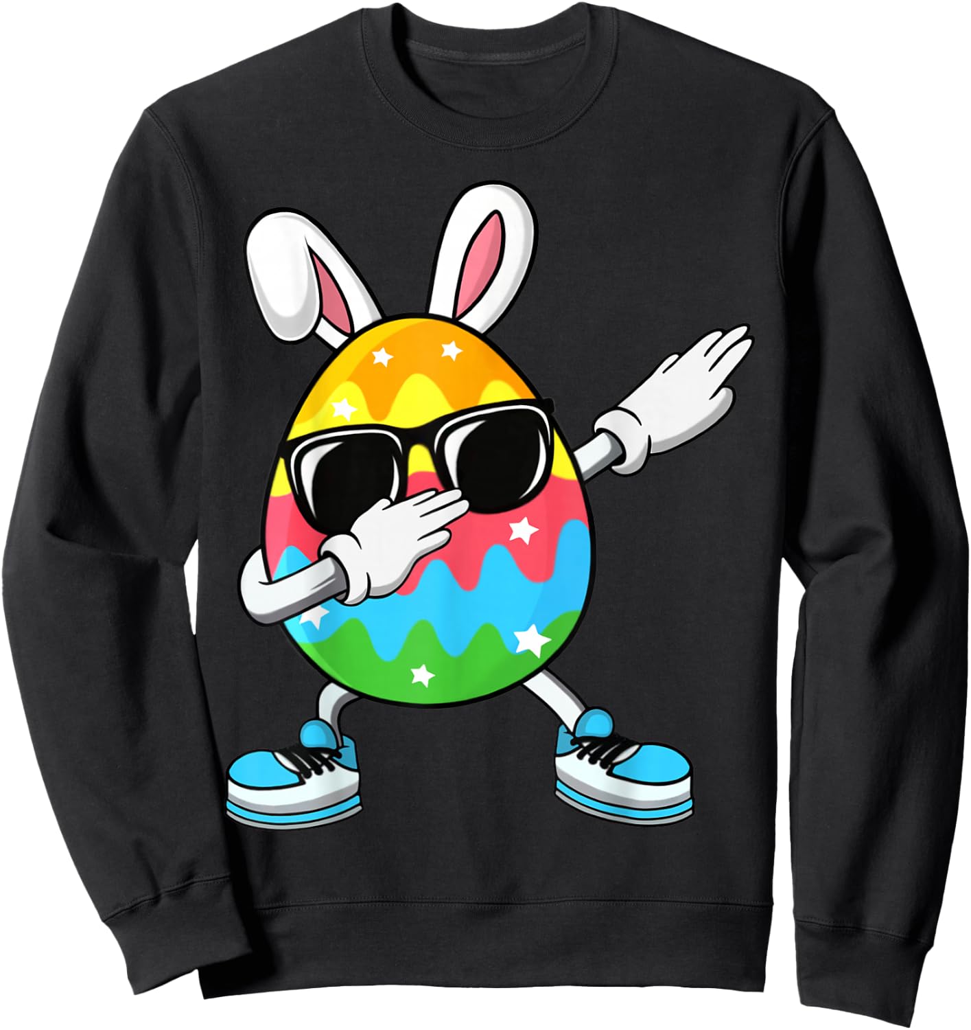 Dabbing Easter Egg for Boys Girls Kids Happy Easter Bunny Sweatshirt - Sweatshirt | Black