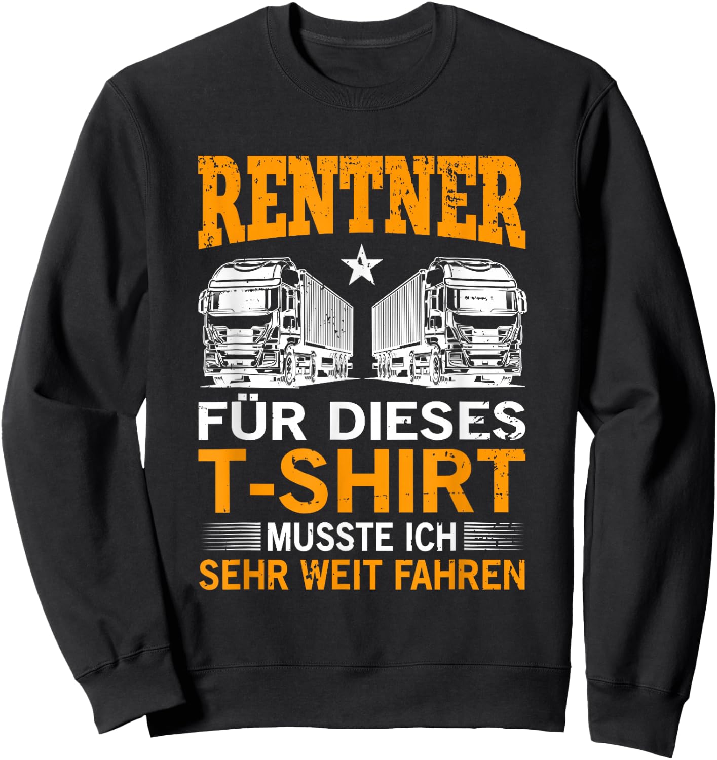 Renteneintritt Rentenalter LKW Fernfahrer Geschenk - LKW Fahrer Rente Pension Trucker Opa LKW - Fahrer Rentner Schwarz Klein Klassisch V-Ausschnitt Kurzarm Polyester 100% Pull-On S Sweatshirt - Sweatshirt | Black