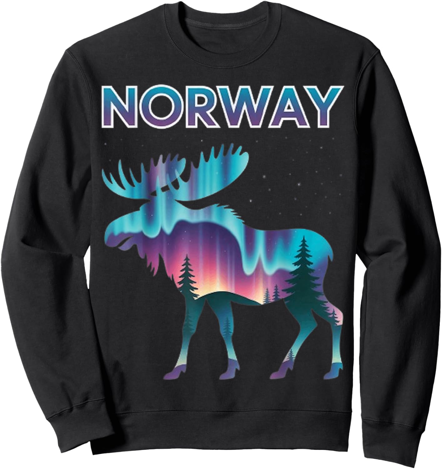 Orignal Norvège Aurore boréale Sweatshirt - Sweatshirt | Black