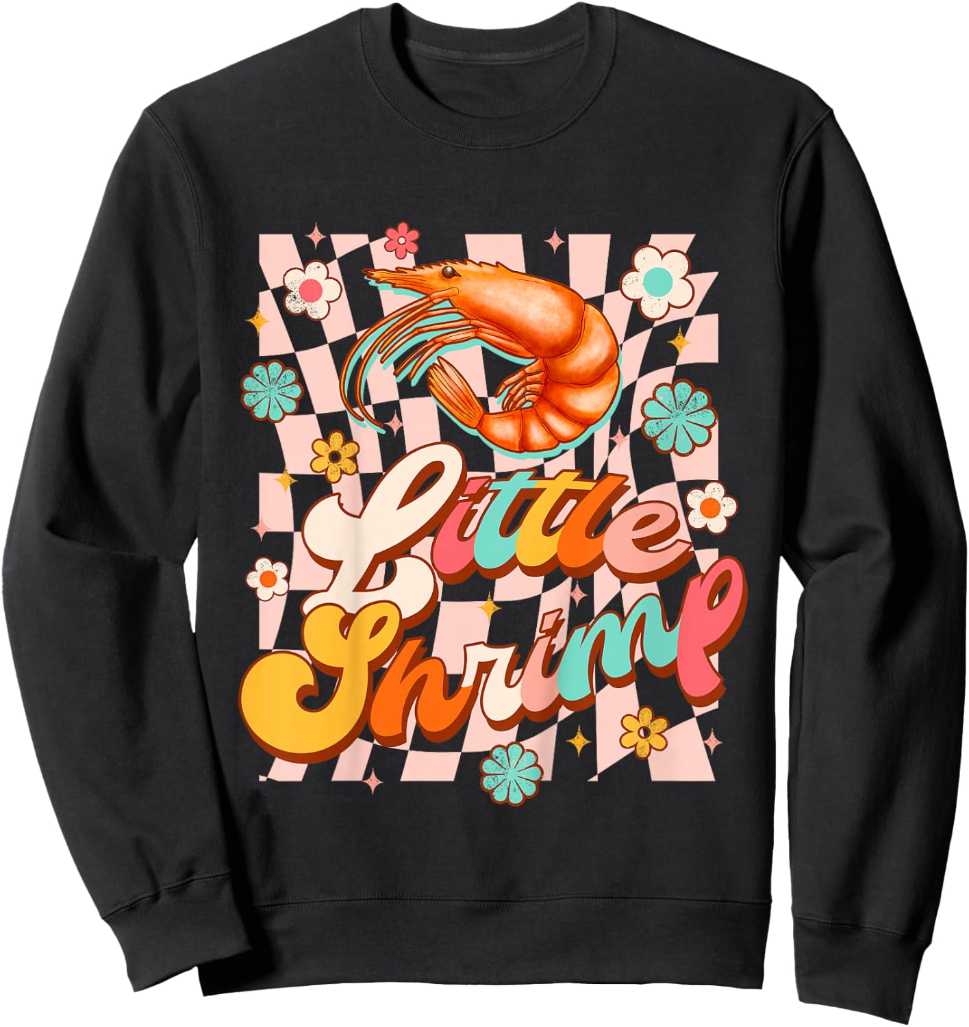 Kids Baby Shower Cute Shrimp Seafood Lover Little Shrimp Toddler Sweatshirt - Sweatshirt | Black