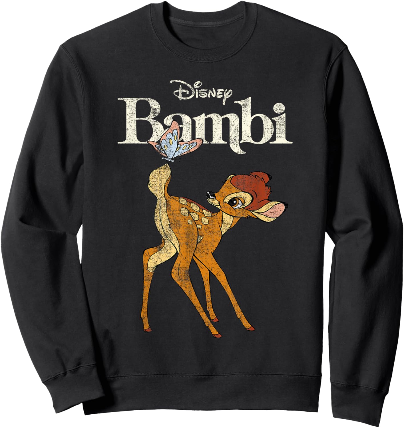 Bambi Butterfly Cream , black Sweatshirt - Sweatshirt | Black